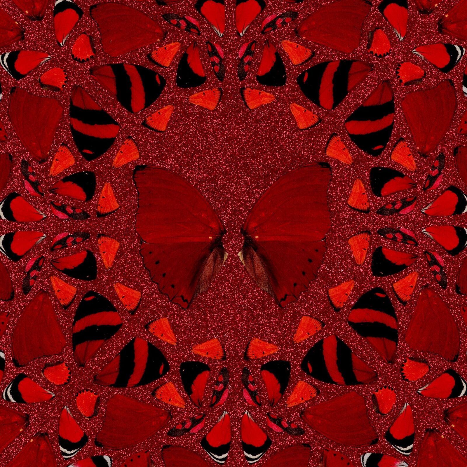 Artwork by Damien Hirst, Nūr Jahān (The Empresses H10-2), Made of Laminated Giclée print on aluminium composite, screen printed with glitter 