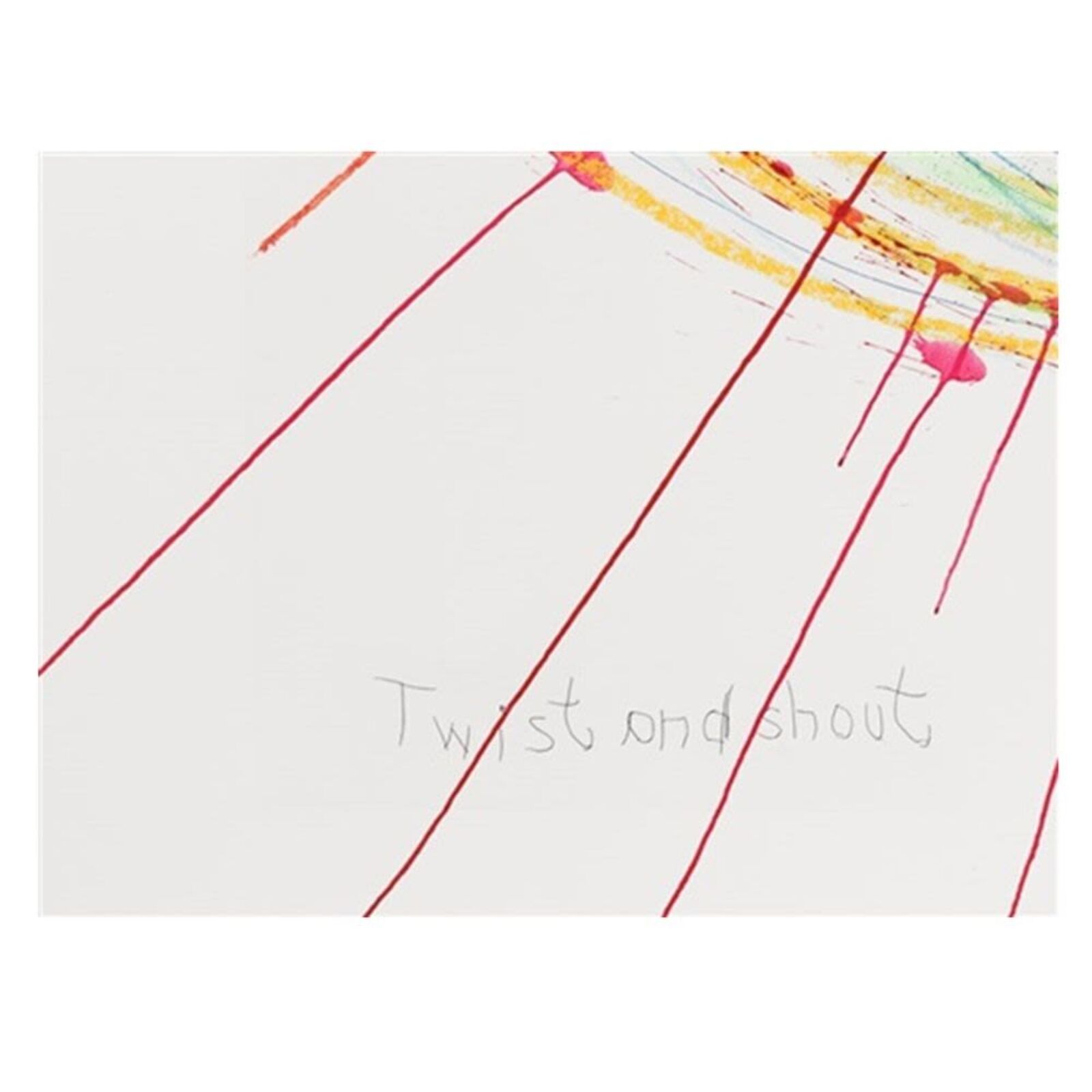 A picture of a drawing of a spiral design on a wall.