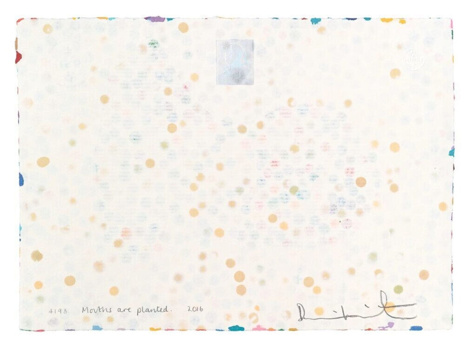 Artwork by Damien Hirst, 4193. Mouths are planted (The Currency), Made of Enamel paint on handmade paper 