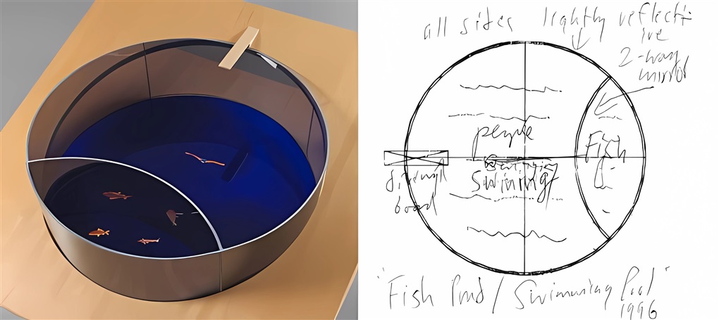 Artwork by Dan Graham, Fish Pond/Swimming Pool, Made of Digital print 