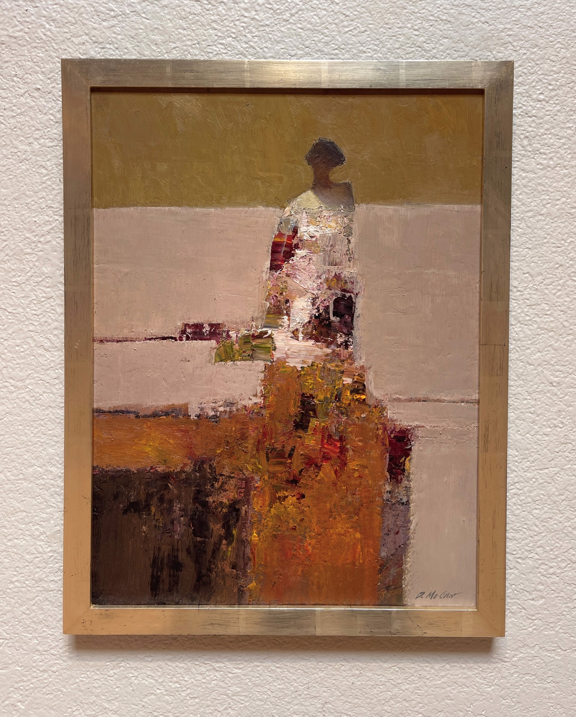 A painting of a woman sitting on a ledge.