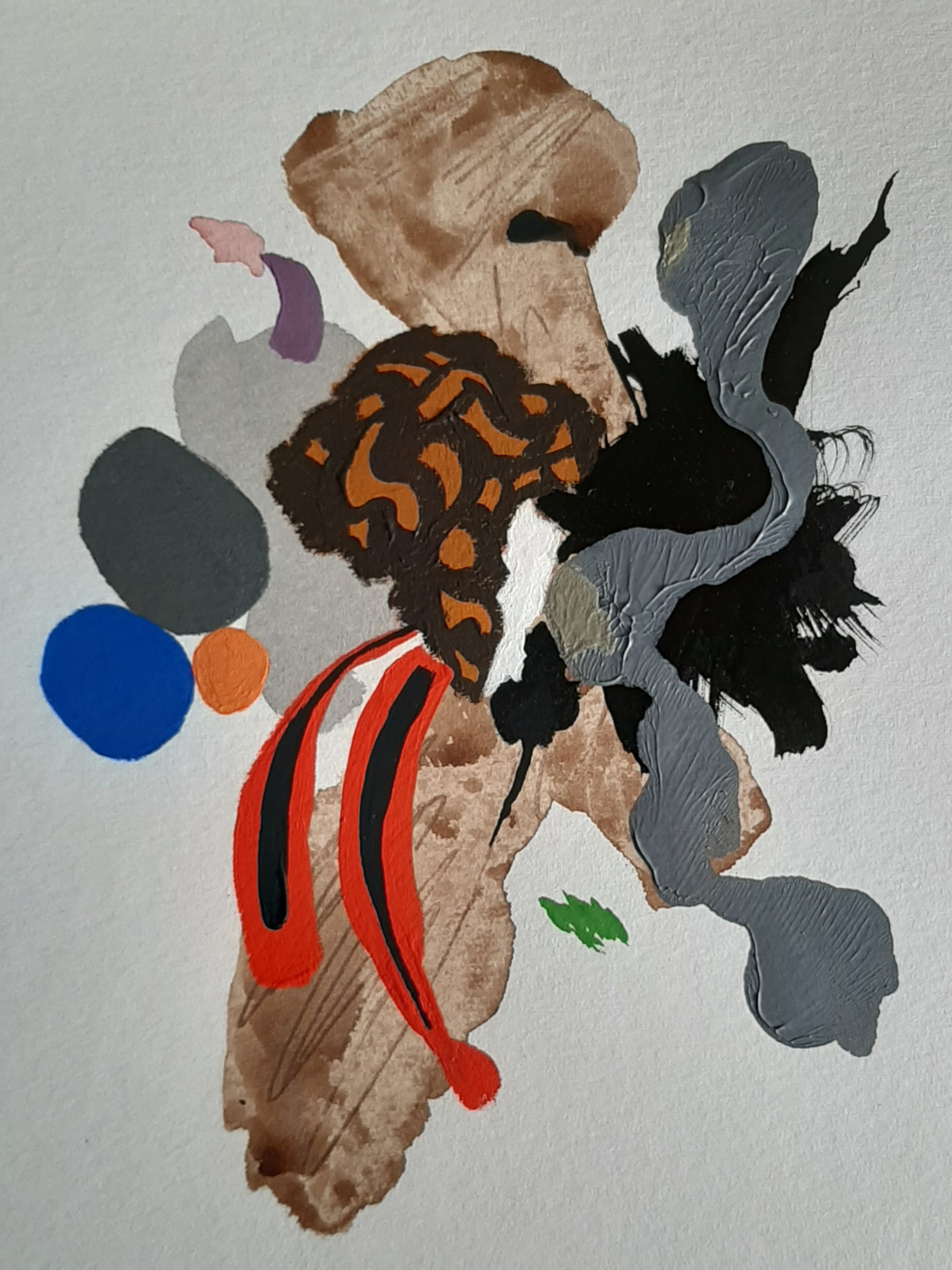 A painting of a piece of art that is on a white surface.