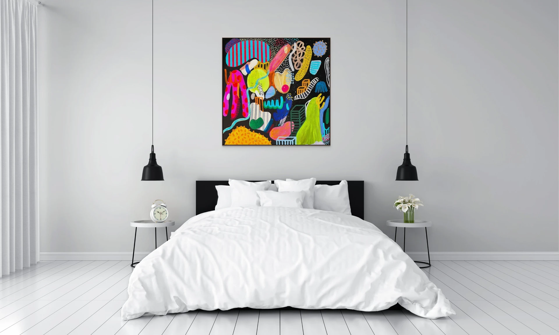 Artwork by Daniela Marin, Creation I, Made of Mixed media - acrylic, oil pastels, gouache on cotton canvas 