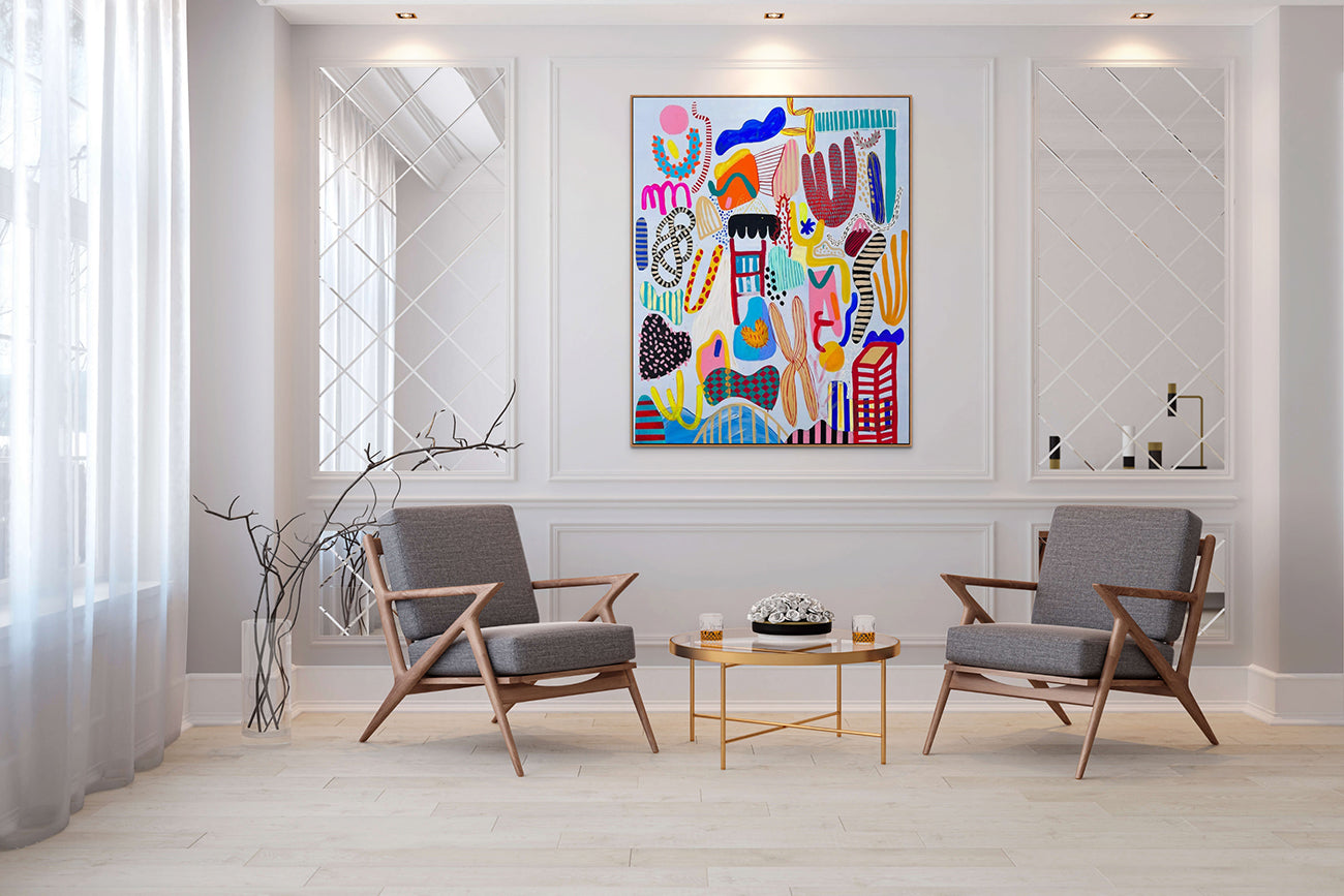 Artwork by Daniela Marin, Paradiso I, Made of Acrylic and Gouache on canvas 