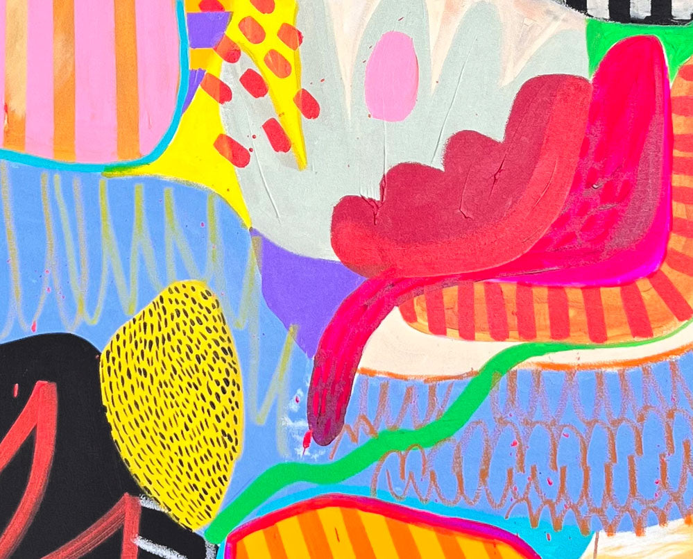 Artwork by Daniela Marin, Through my window II, Made of Mixed media - acrylic, oil pastels, gouache on cotton canvas 