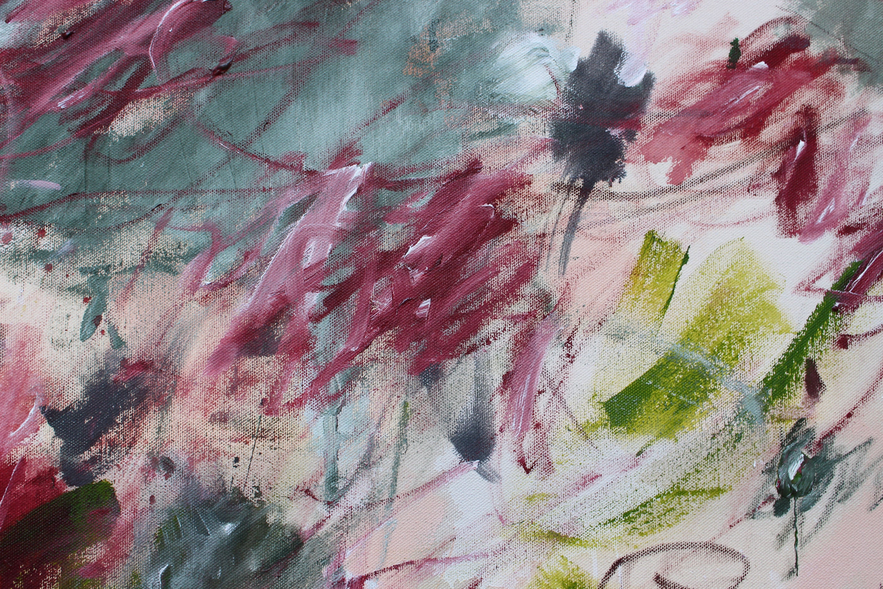 Artwork by Daniela Schweinsberg, I Want All the Roses, Made of Acrylic / mixed media on canvas / Silky finish with UV protection 