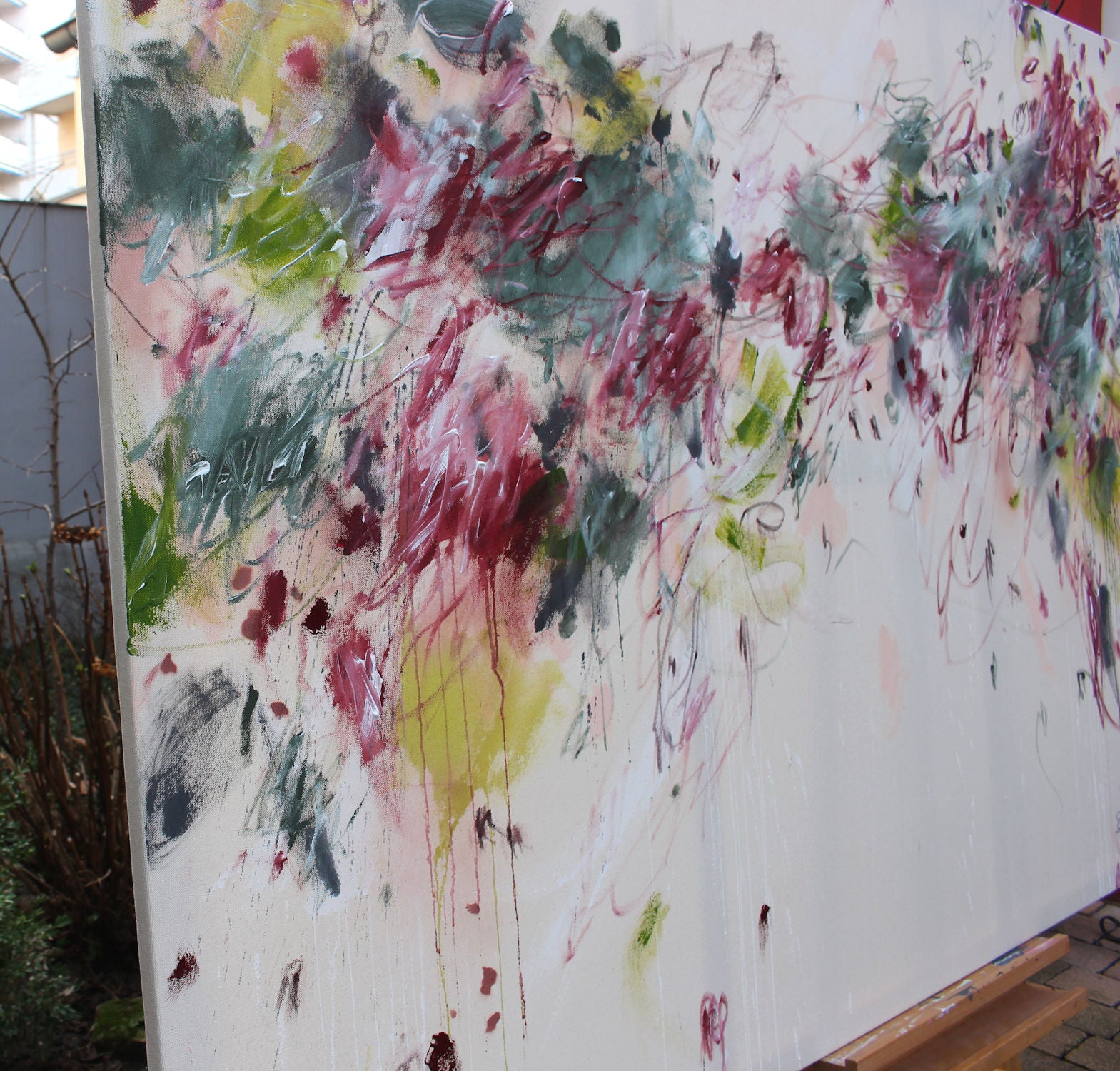 Artwork by Daniela Schweinsberg, I Want All the Roses, Made of Acrylic / mixed media on canvas / Silky finish with UV protection 