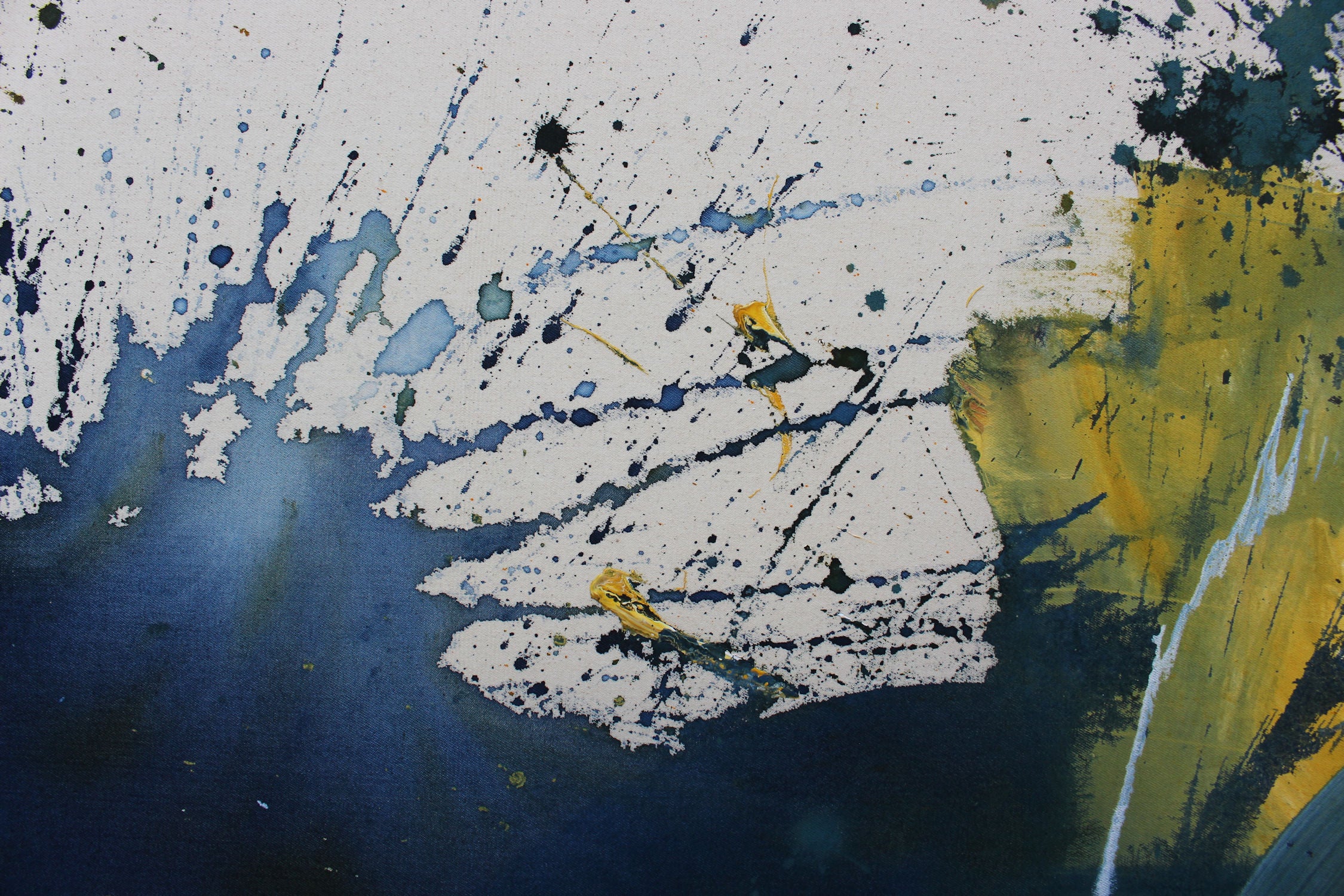 Artwork by Daniela Schweinsberg, Night Kisses Day, Made of Mixed Media on raw canvas 