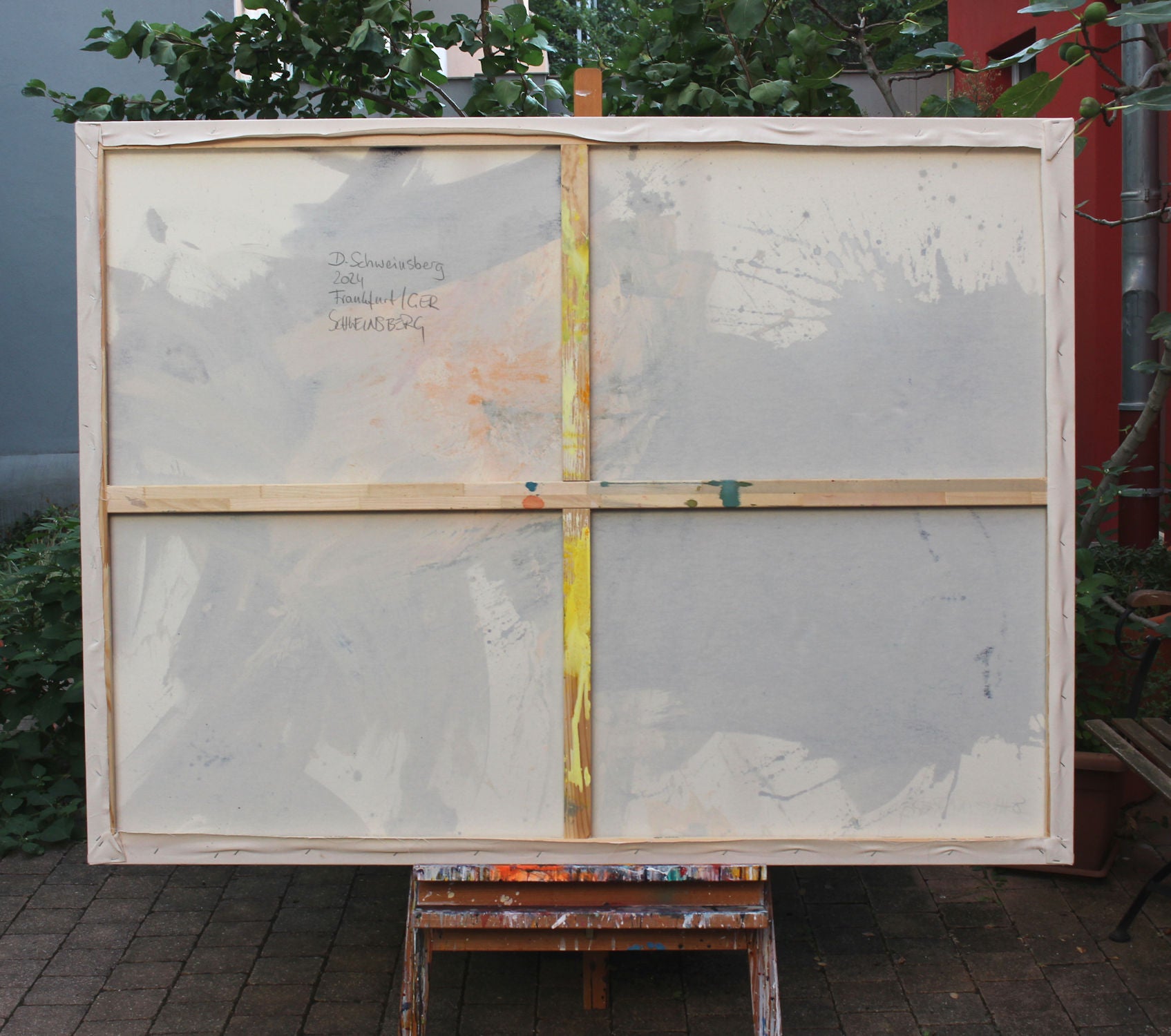 Artwork by Daniela Schweinsberg, Night Kisses Day, Made of Mixed Media on raw canvas 