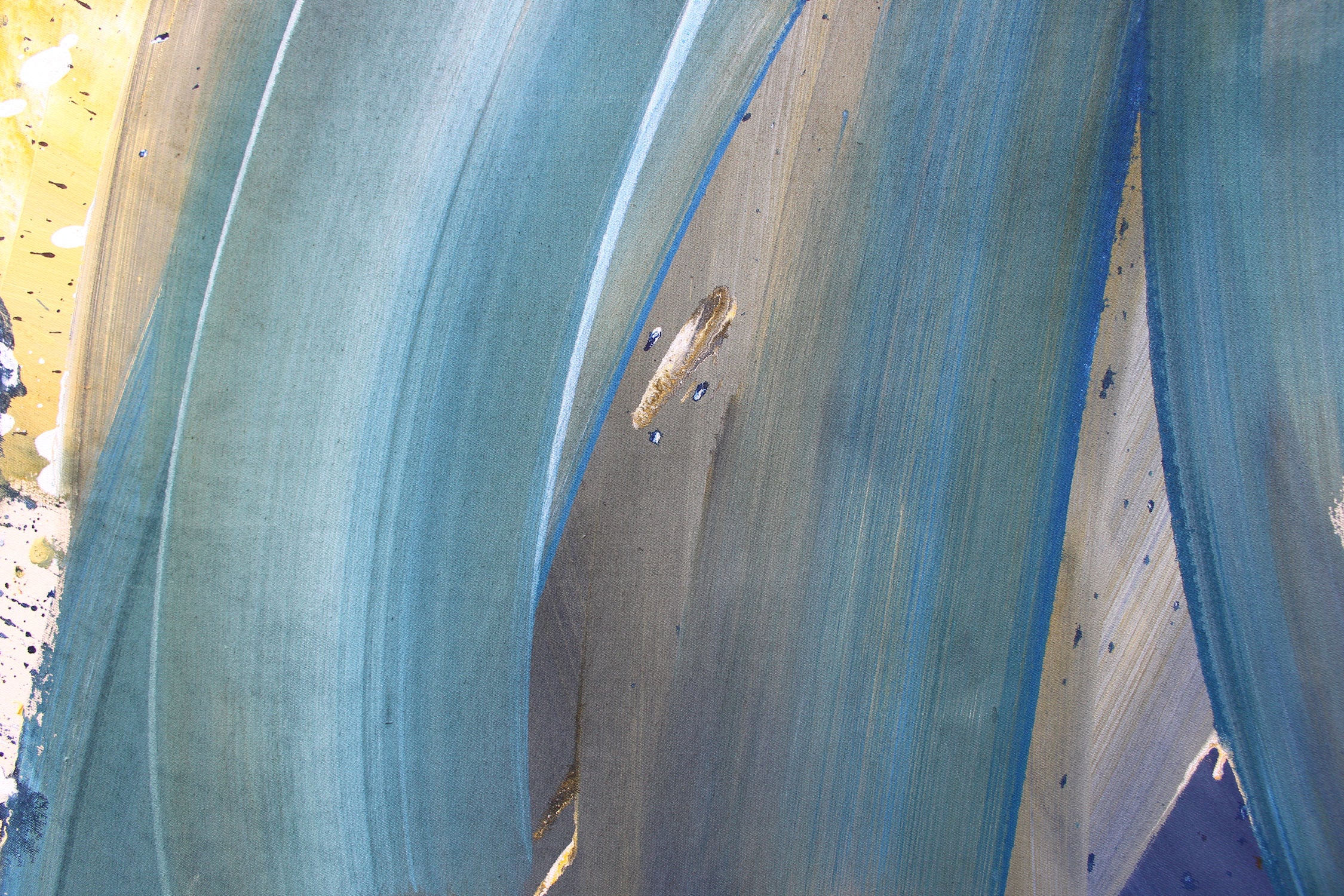 Artwork by Daniela Schweinsberg, Night Kisses Day, Made of Mixed Media on raw canvas 