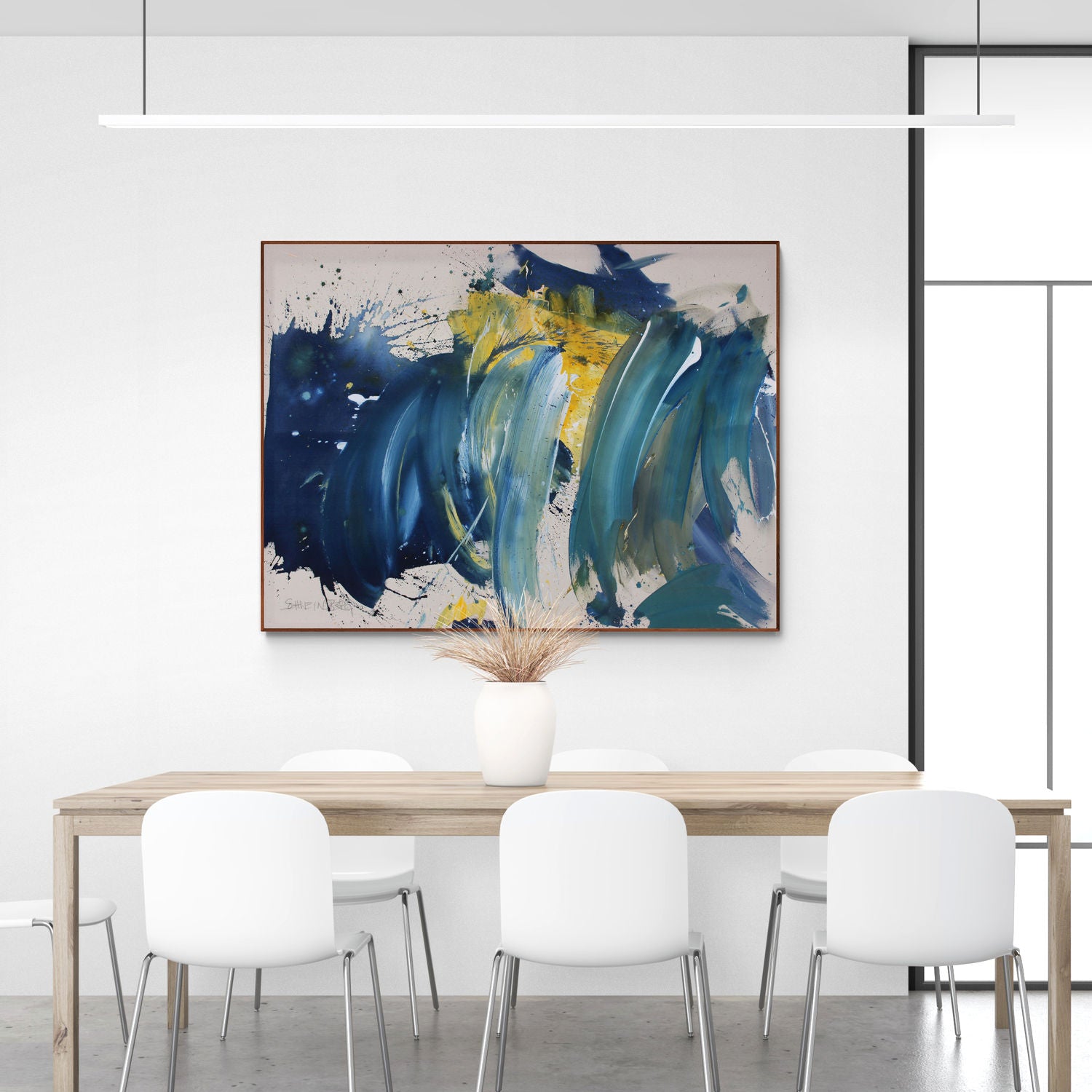 Artwork by Daniela Schweinsberg, Night Kisses Day, Made of Mixed Media on raw canvas 