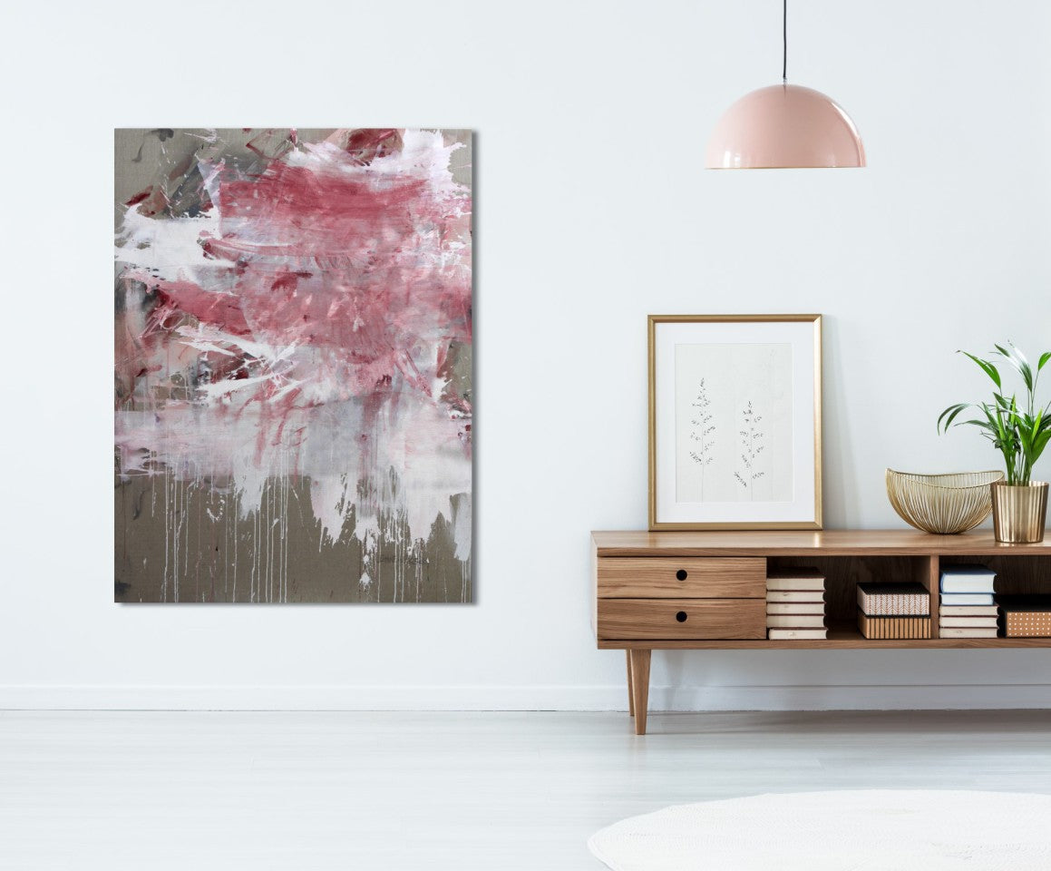 Artwork by Daniela Schweinsberg, Pink Noise (Abstract Expressionism), Made of Acrylic/mixed media on linen 