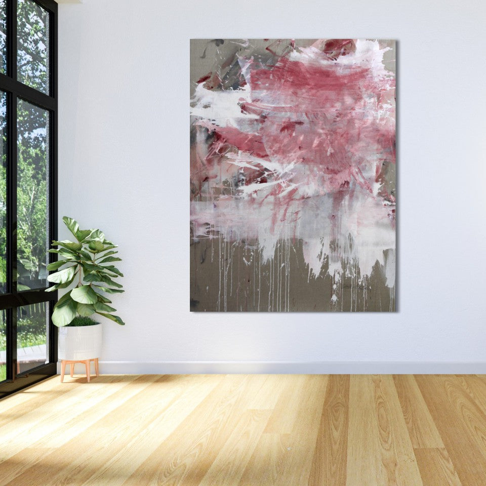 Artwork by Daniela Schweinsberg, Pink Noise (Abstract Expressionism), Made of Acrylic/mixed media on linen 