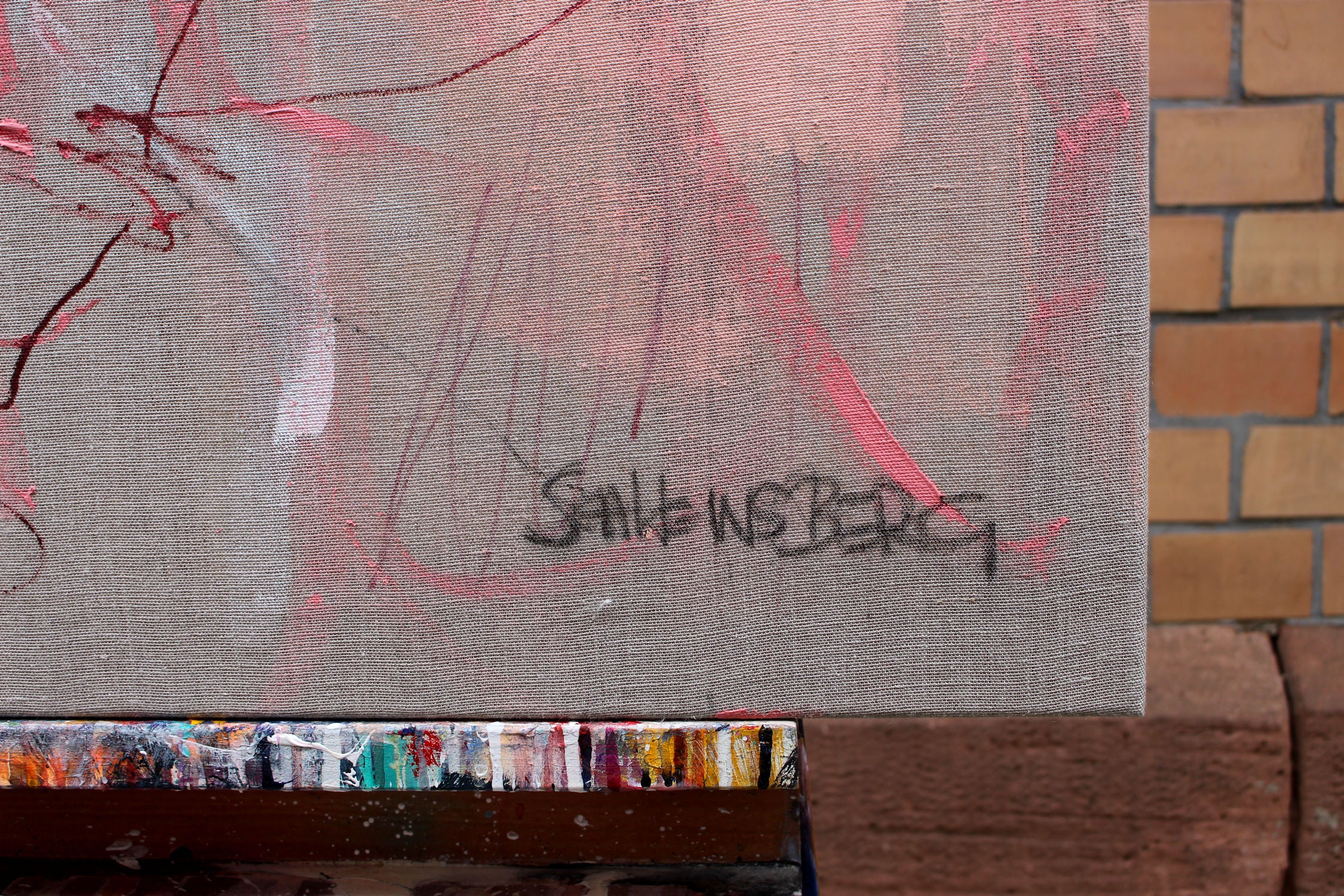 Artwork by Daniela Schweinsberg, Soliloquy (New Beginnings), Made of Mixed Media on raw linen 