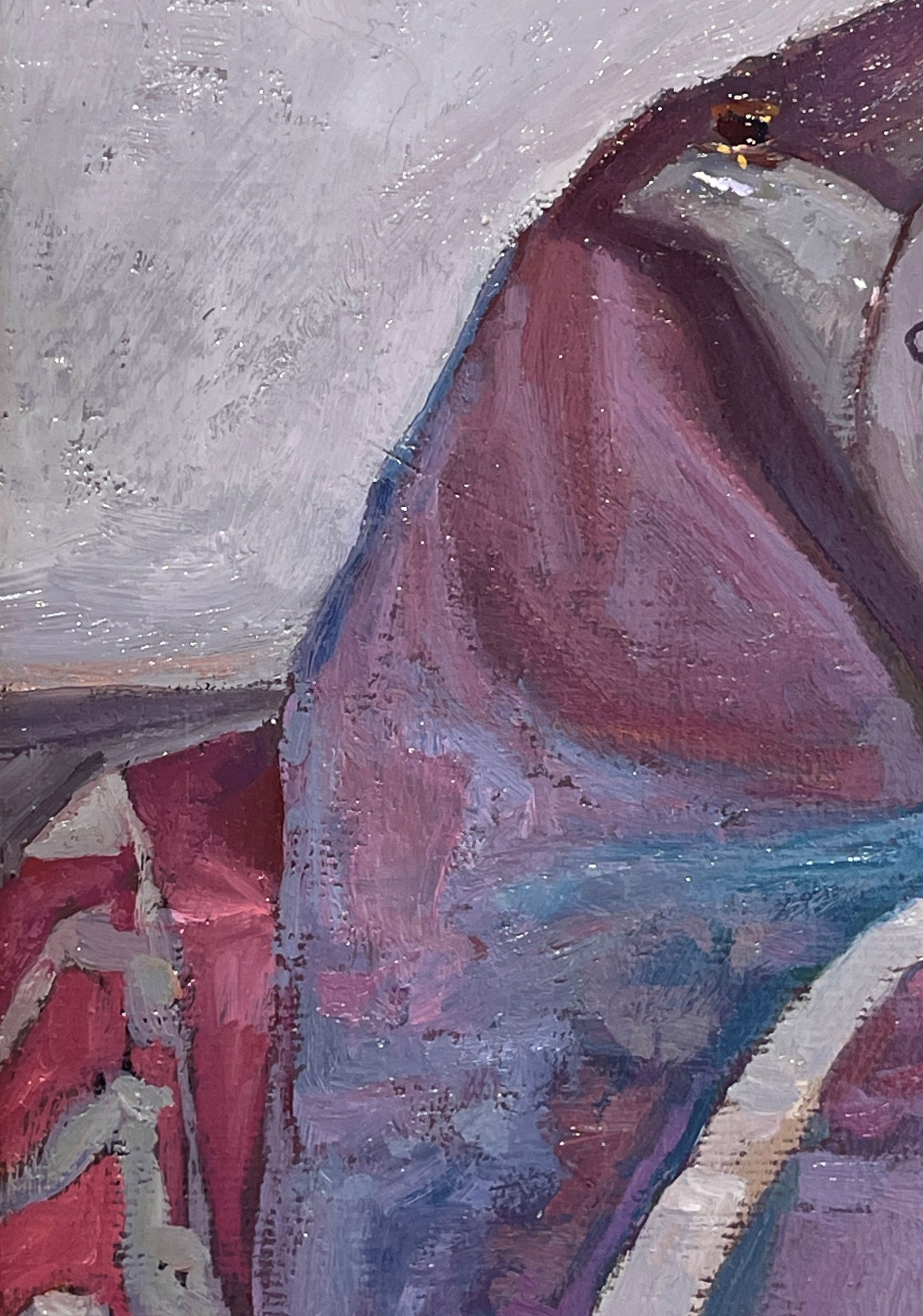 A painting of a teapot sitting on top of a table.