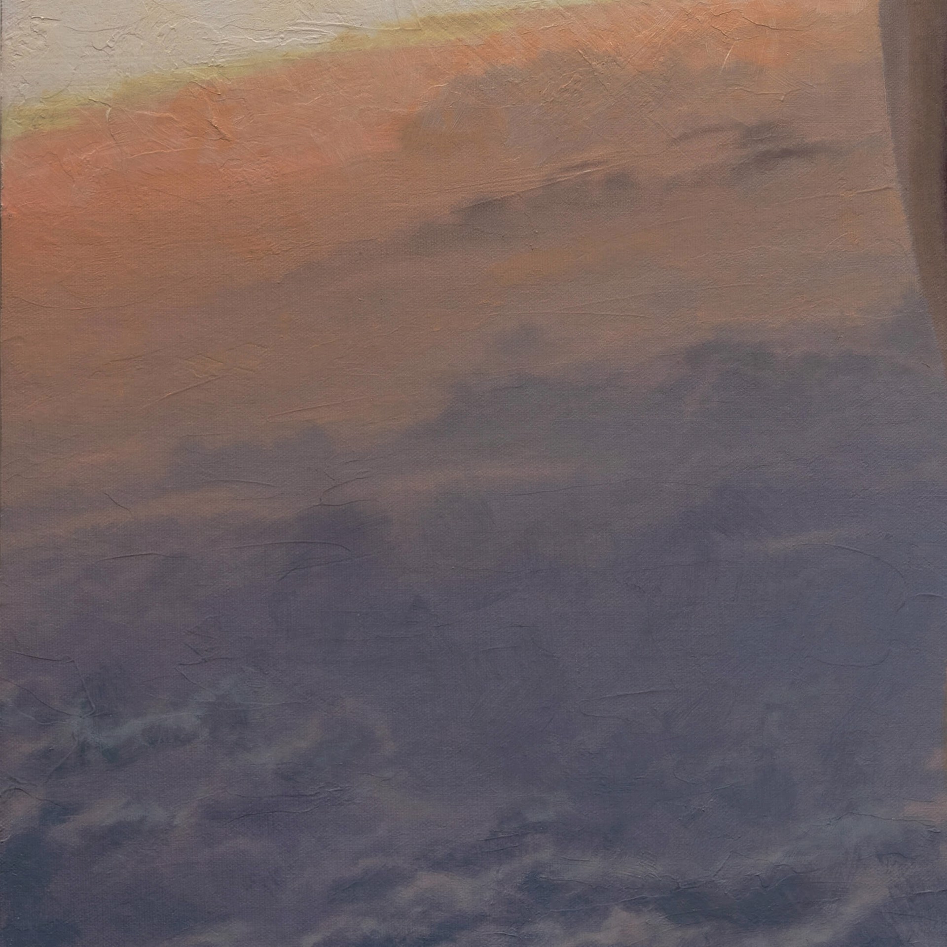 A painting of a nude woman floating in the sky.