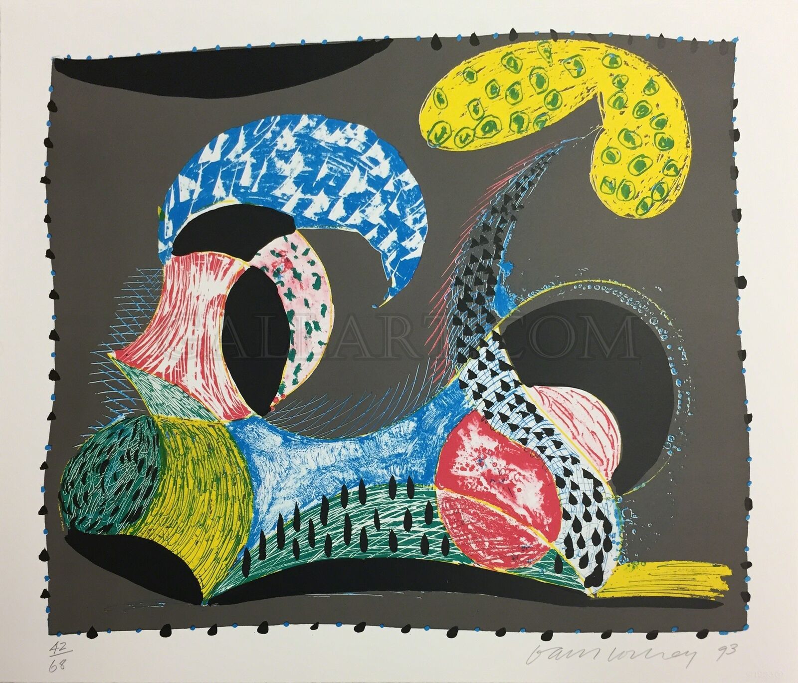 Artwork by David Hockney, WARM START, Made of Lithograph And Screenprint In Colors On Arches 88 Paper. 