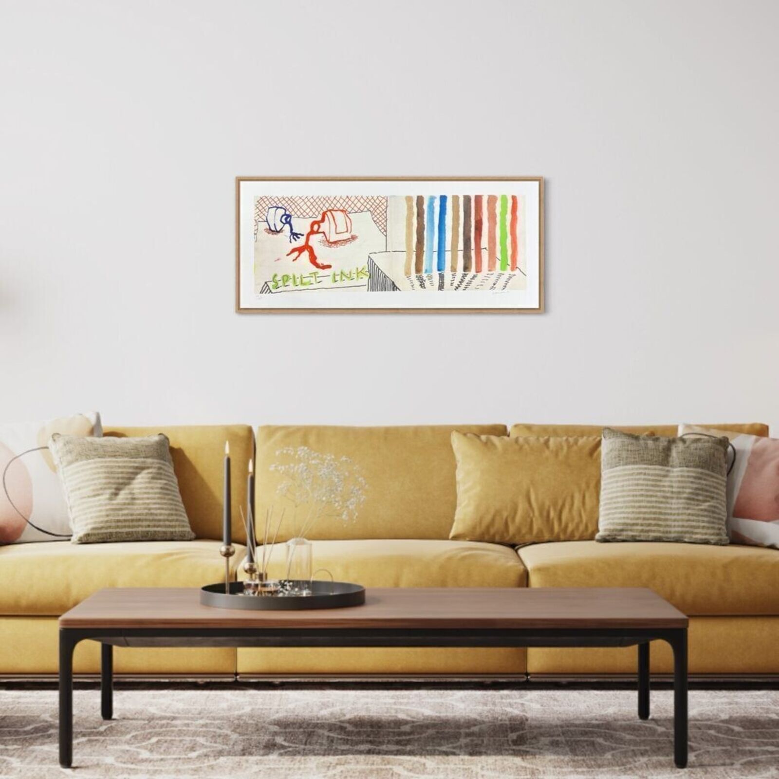 Artwork by David Hockney, 220 for 2020. Art Edition No. 1–100 ‘Spilt Ink with Tests', Made of 11-color inkjet print on cotton-fiber archival paper 