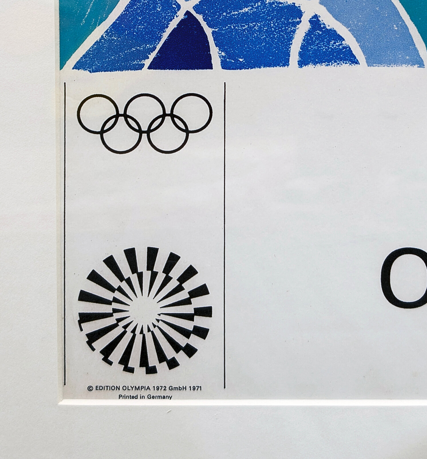 A graphic poster of a figure diving into stylized water.