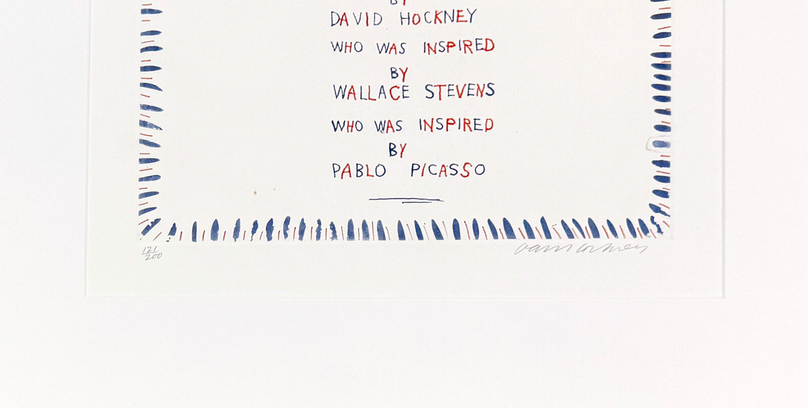 Artwork by David Hockney, Title Page (from the Blue Guitar portfolio), Made of Aquatint etching 