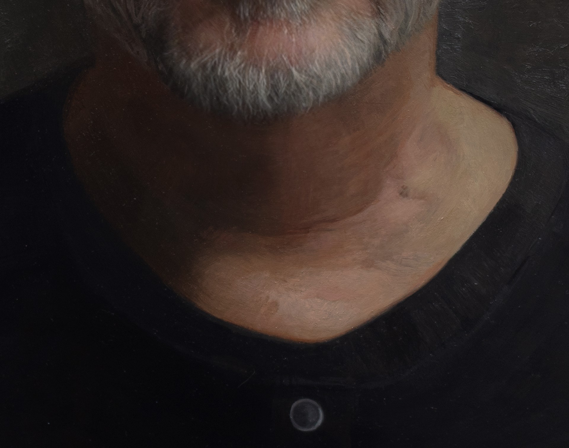 A painting of a man with glasses and a beard.