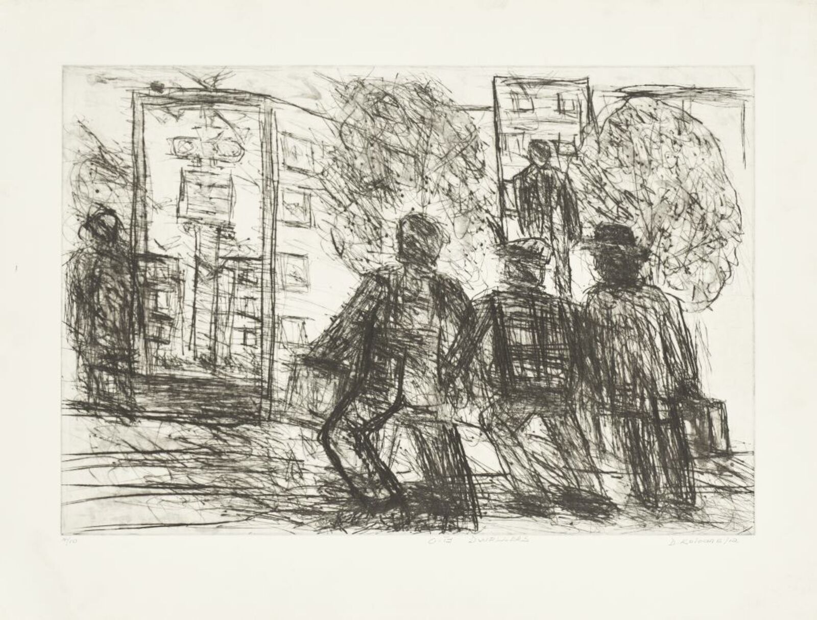 City Dwellers by David Koloane, 2012