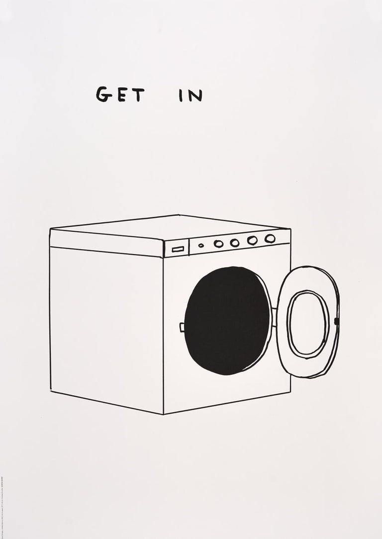 A black and white drawing of a washing machine.