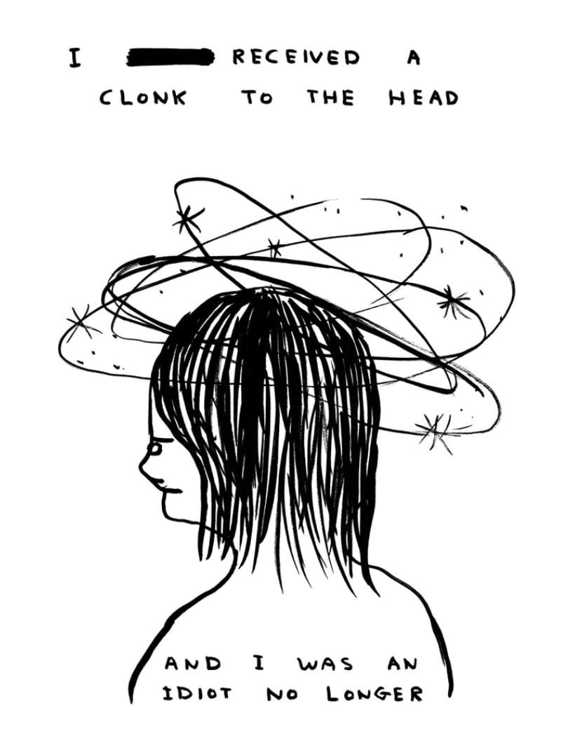 I received a clonk to the head by David Shrigley, 2021
