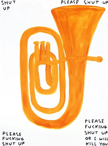 Artwork by David Shrigley, Shut Up, Made of 4 colour screenprint on Somerset Tub Sized 410gsm paper 
