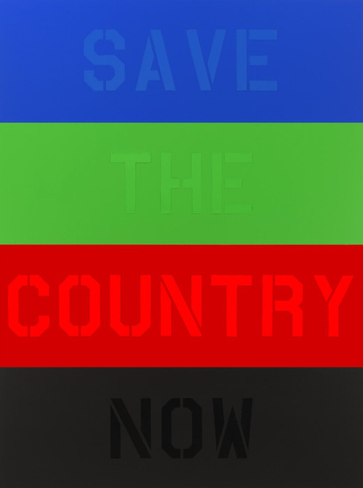 Artwork by Deborah Kass, Save The Country Now, Made of Print made with archival pigments on fine art rag paper with matte finish 