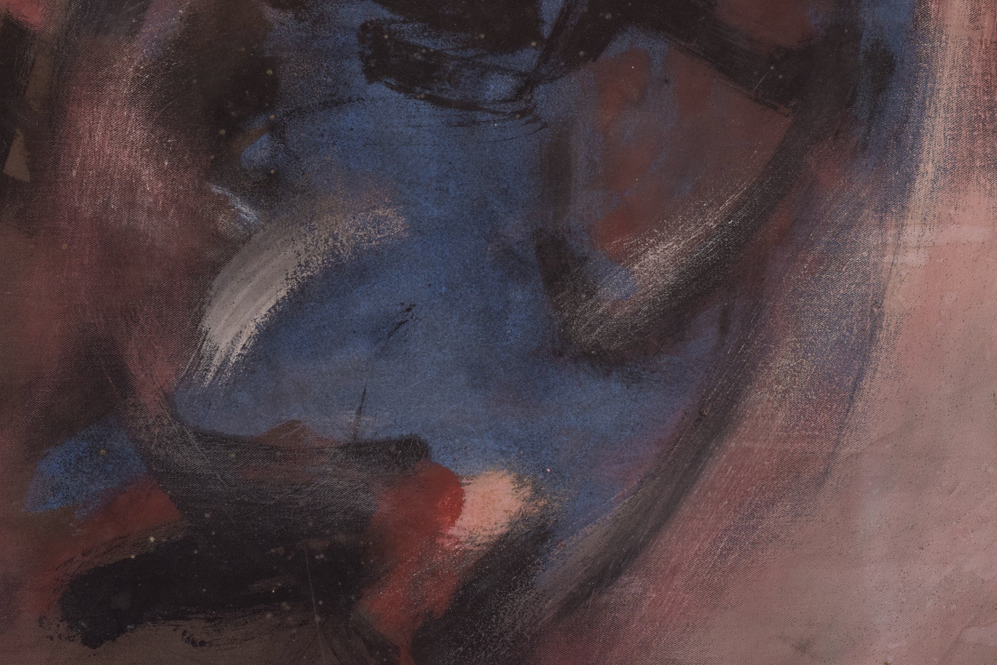 A painting of a woman's face on a piece of paper.