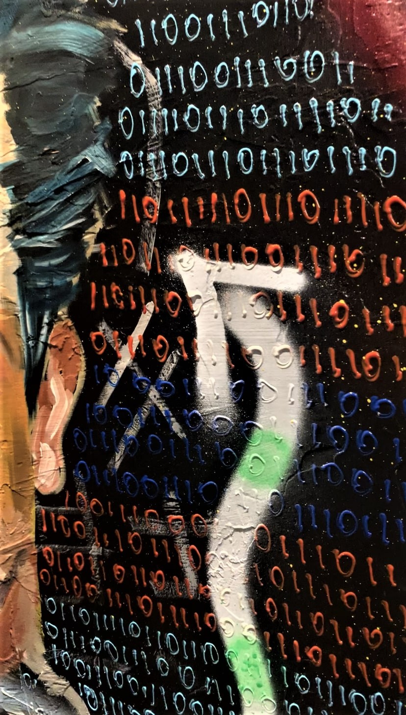 A close up of a wall with graffiti on it.