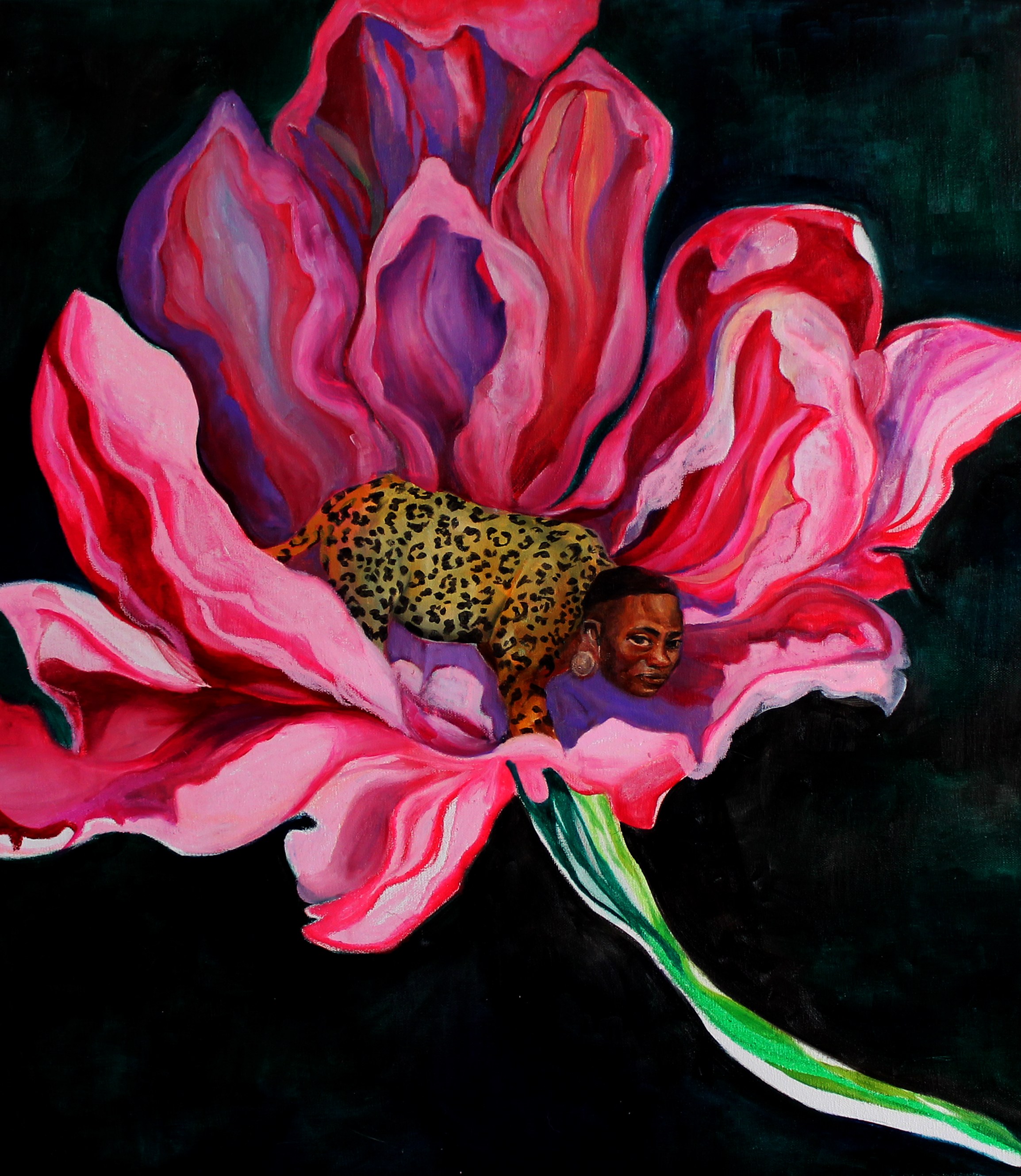 Artwork by Bouritsa Dimitra, Come into my garden, Made of Oil And Oil Pastels On Canvas 