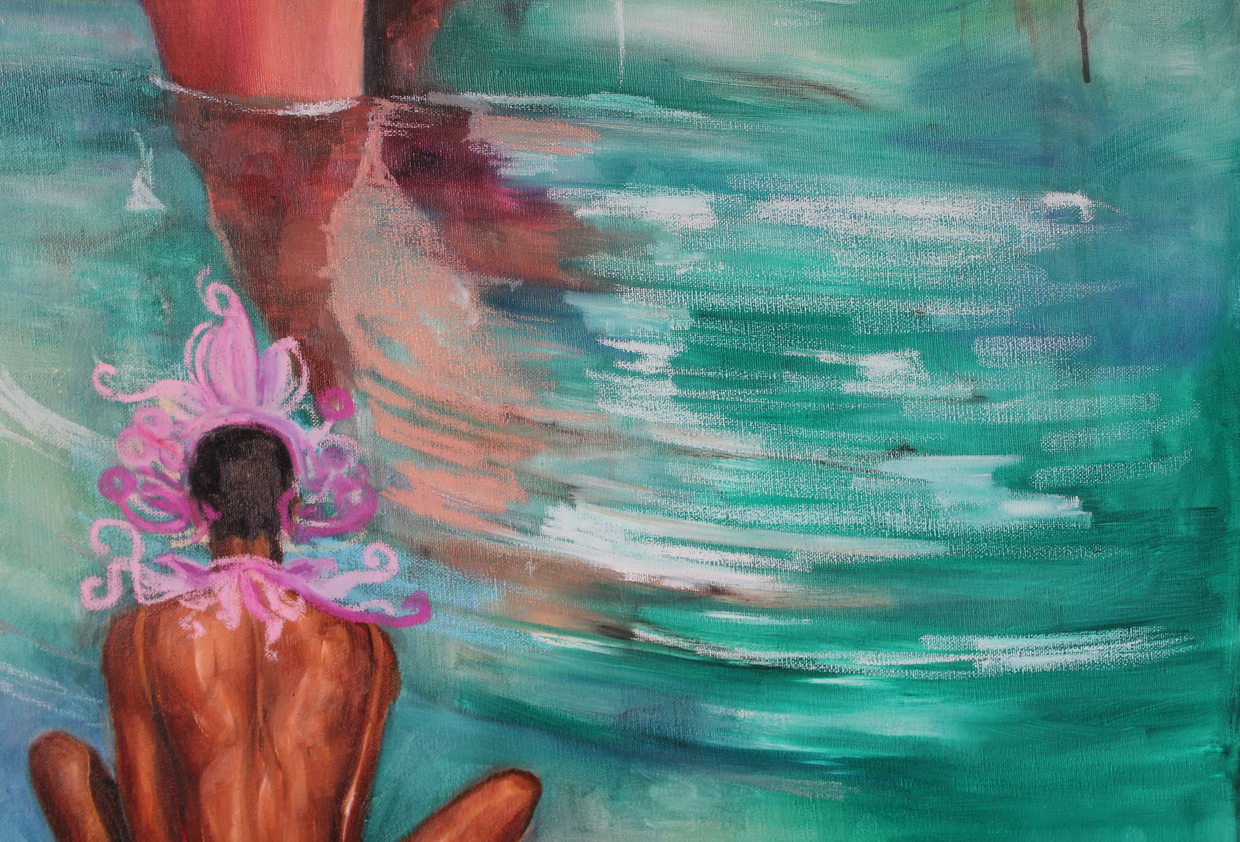 Artwork by Bouritsa Dimitra, Creatures of the water, Made of Oil And Oil Pastels On Canvas 