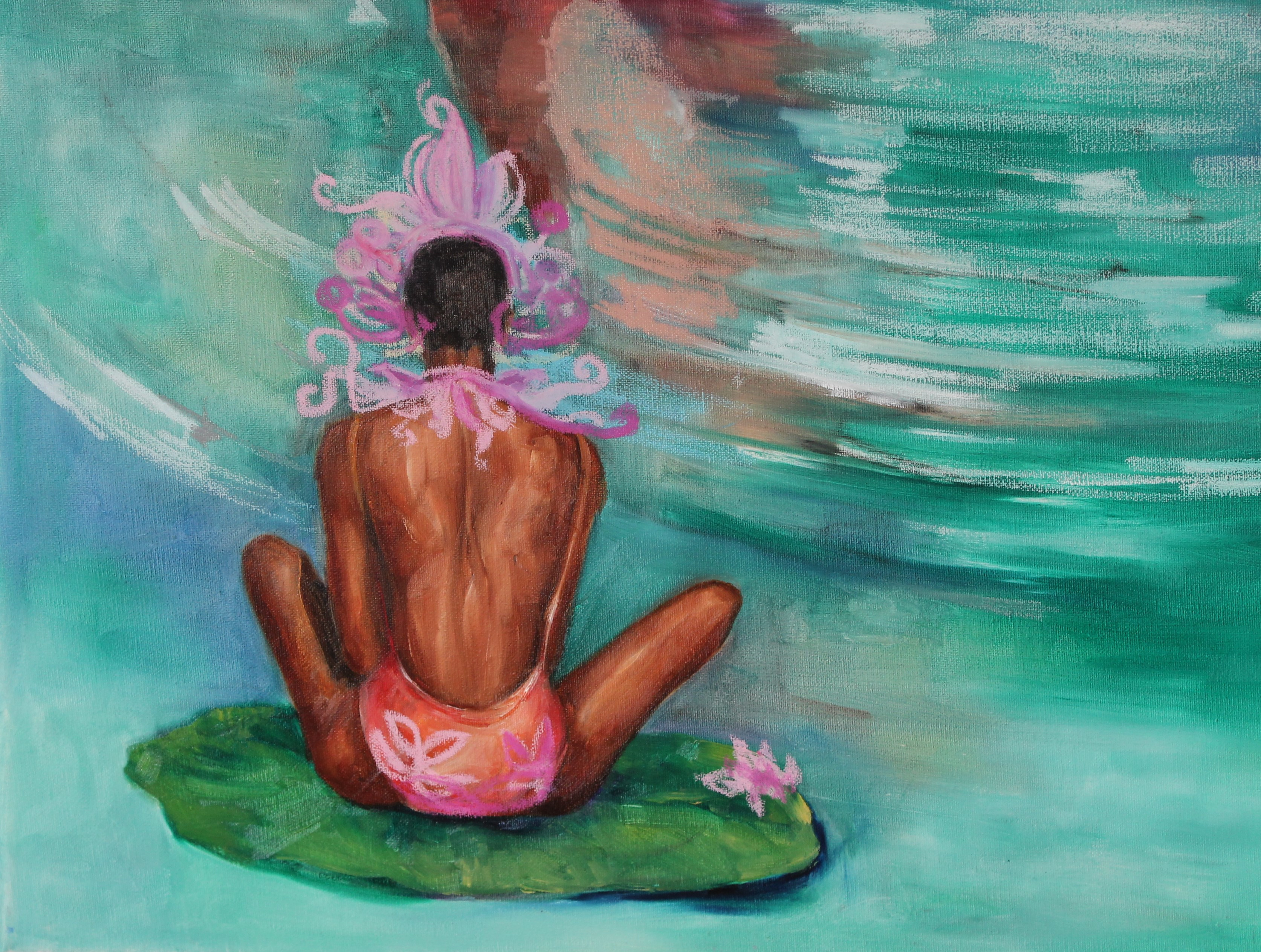 Artwork by Bouritsa Dimitra, Creatures of the water, Made of Oil And Oil Pastels On Canvas 