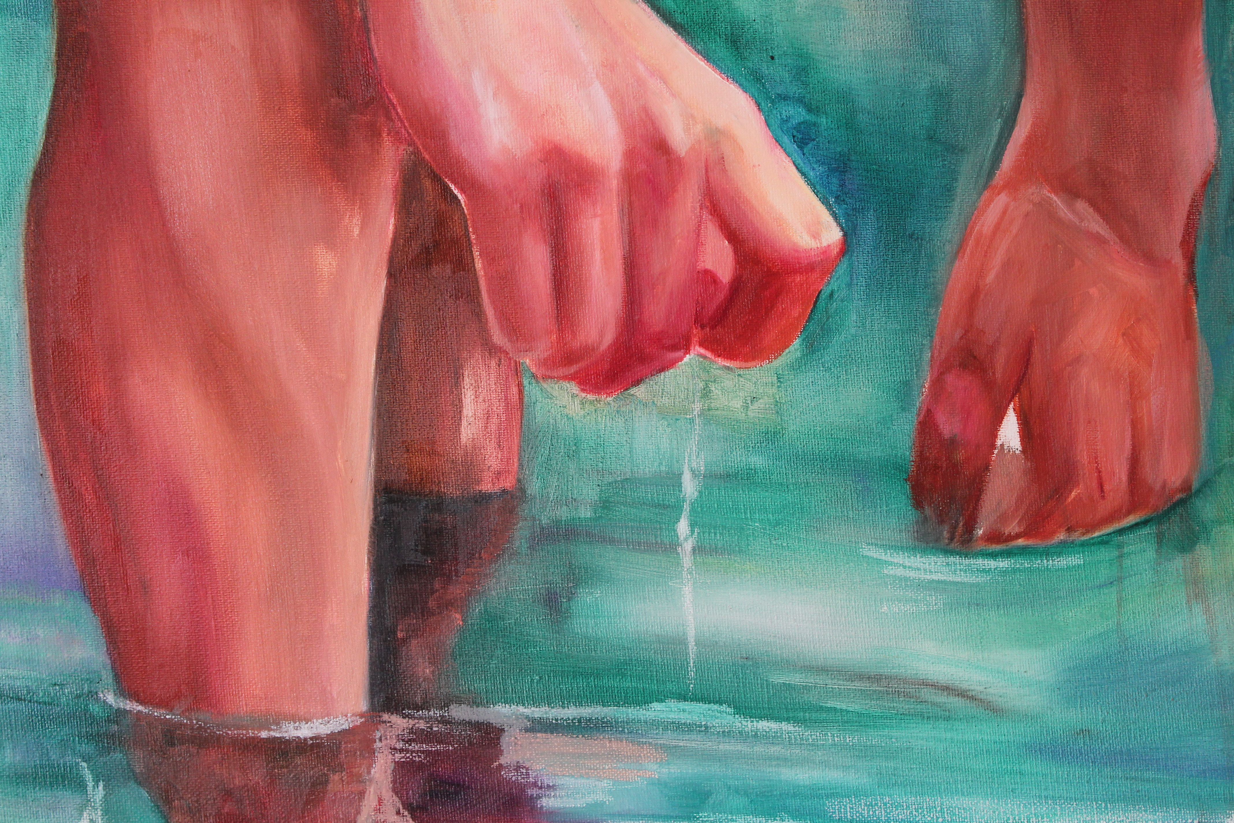 Artwork by Bouritsa Dimitra, Creatures of the water, Made of Oil And Oil Pastels On Canvas 