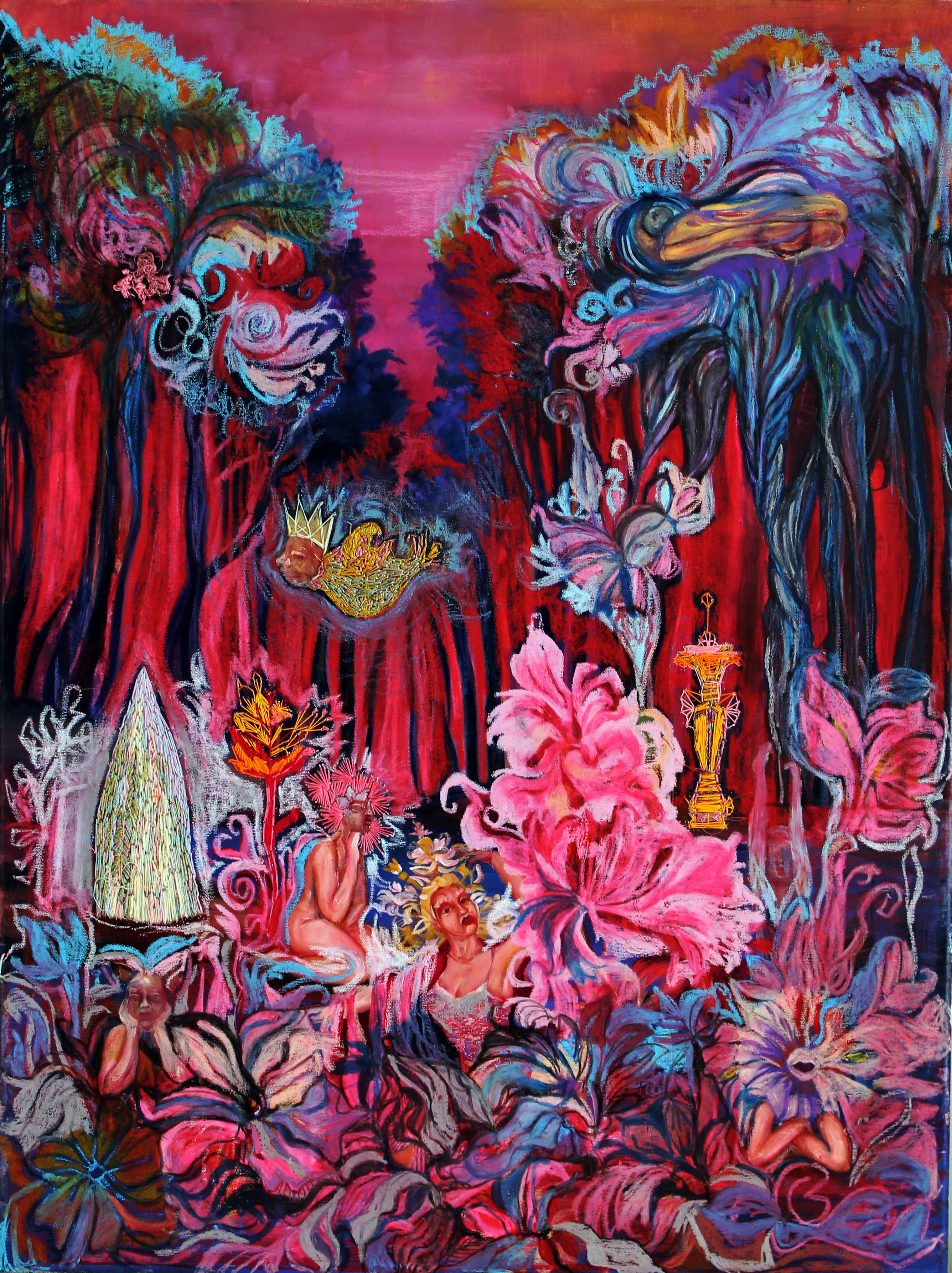 Midnight tropical dream (Red) by Bouritsa Dimitra, 2020