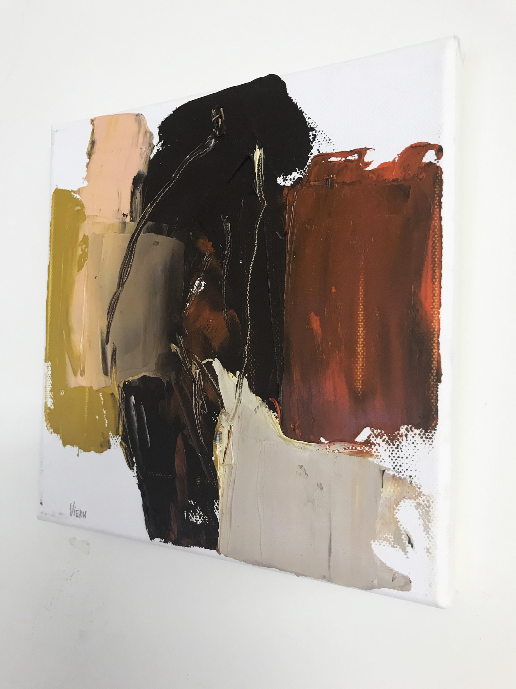 A close up of a painting on a wall.