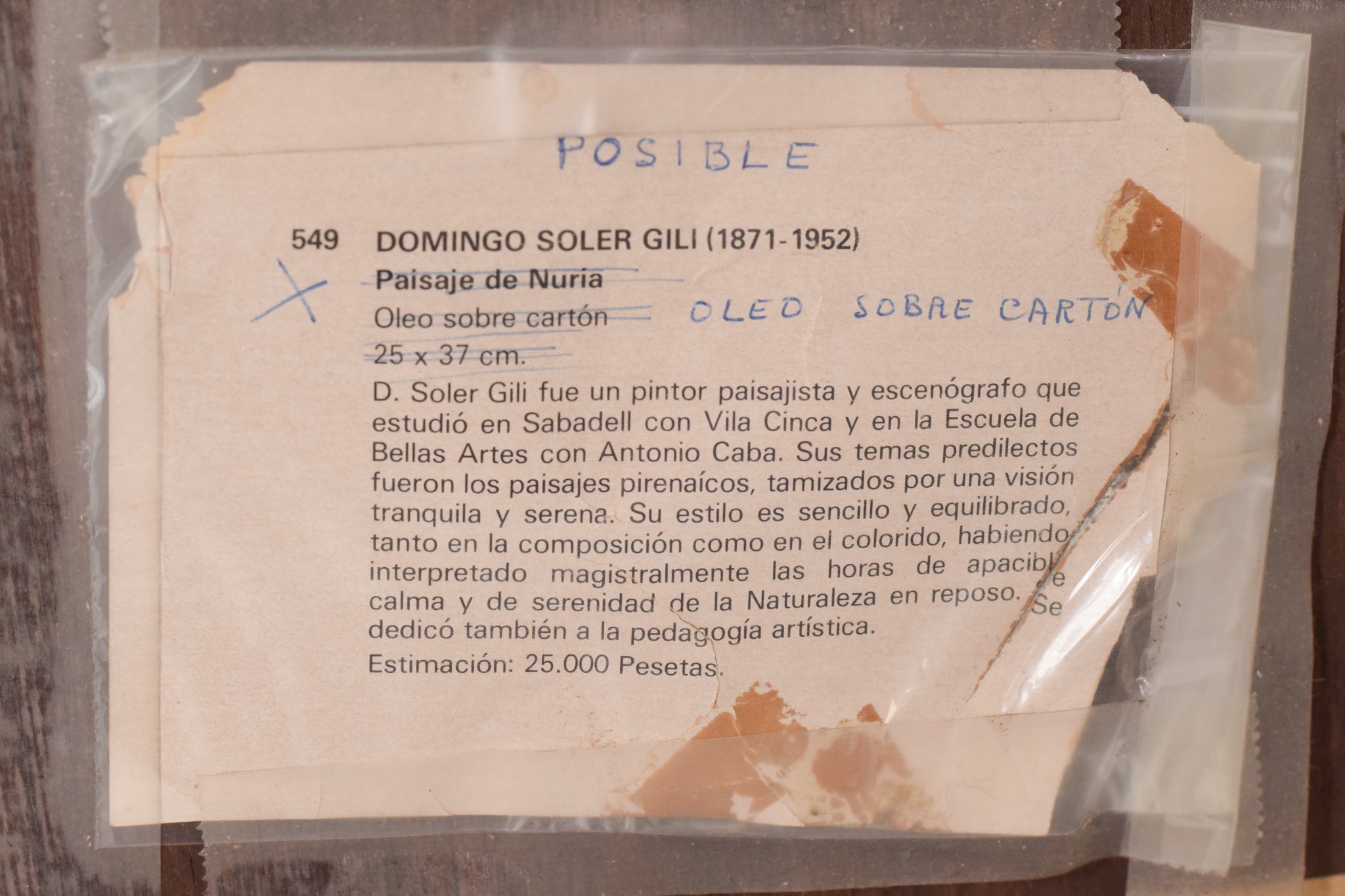 A painting of trees in a grassy field with a house in the background.