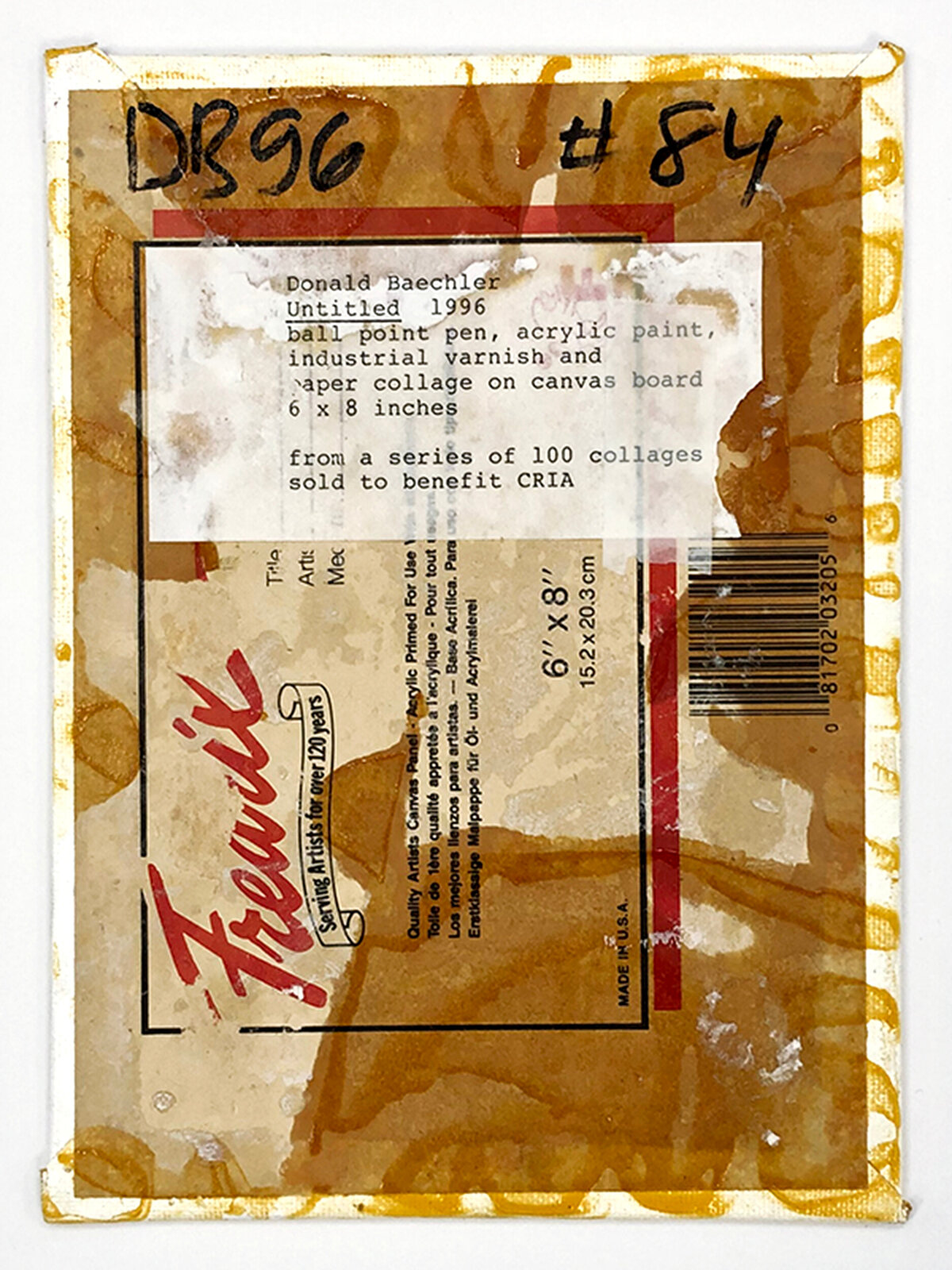 Artwork by Donald Baechler, House & Hummingbird (Unique Collages), Made of Ball Point Pen, Acrylic Paint, Industrial Varnish, And Paper Collage On Canvas Board 