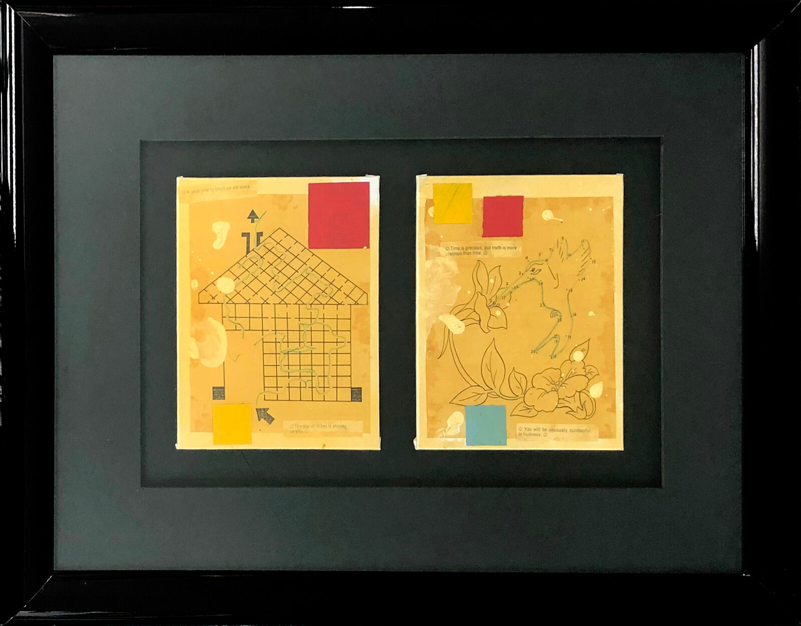 House & Hummingbird (Unique Collages) by Donald Baechler, 1996