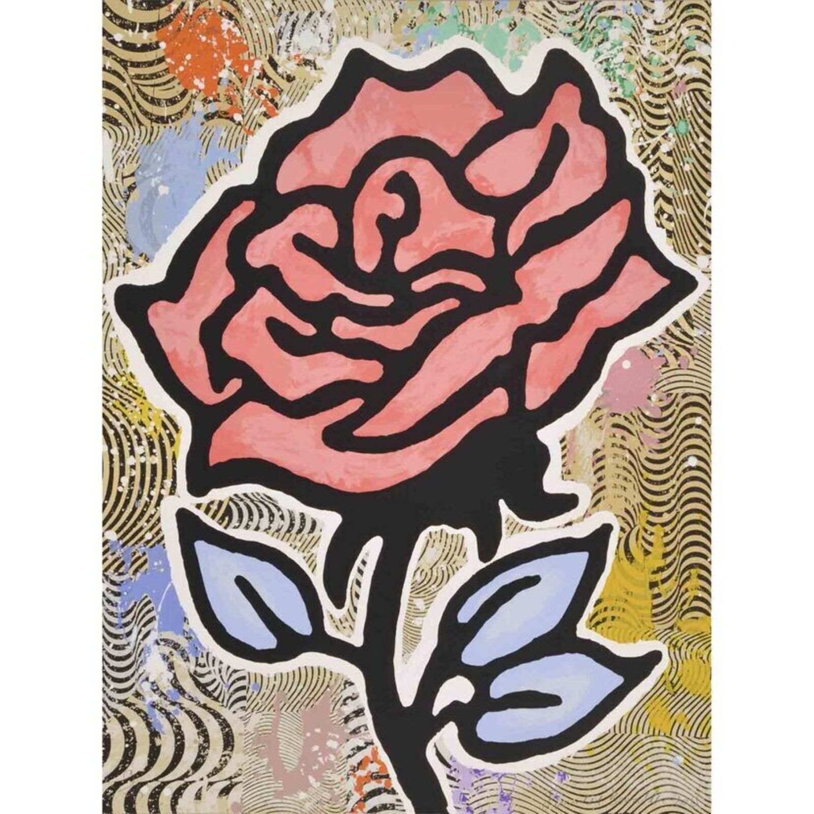 Artwork by Donald Baechler, Red Rose, Made of Silkscreen 