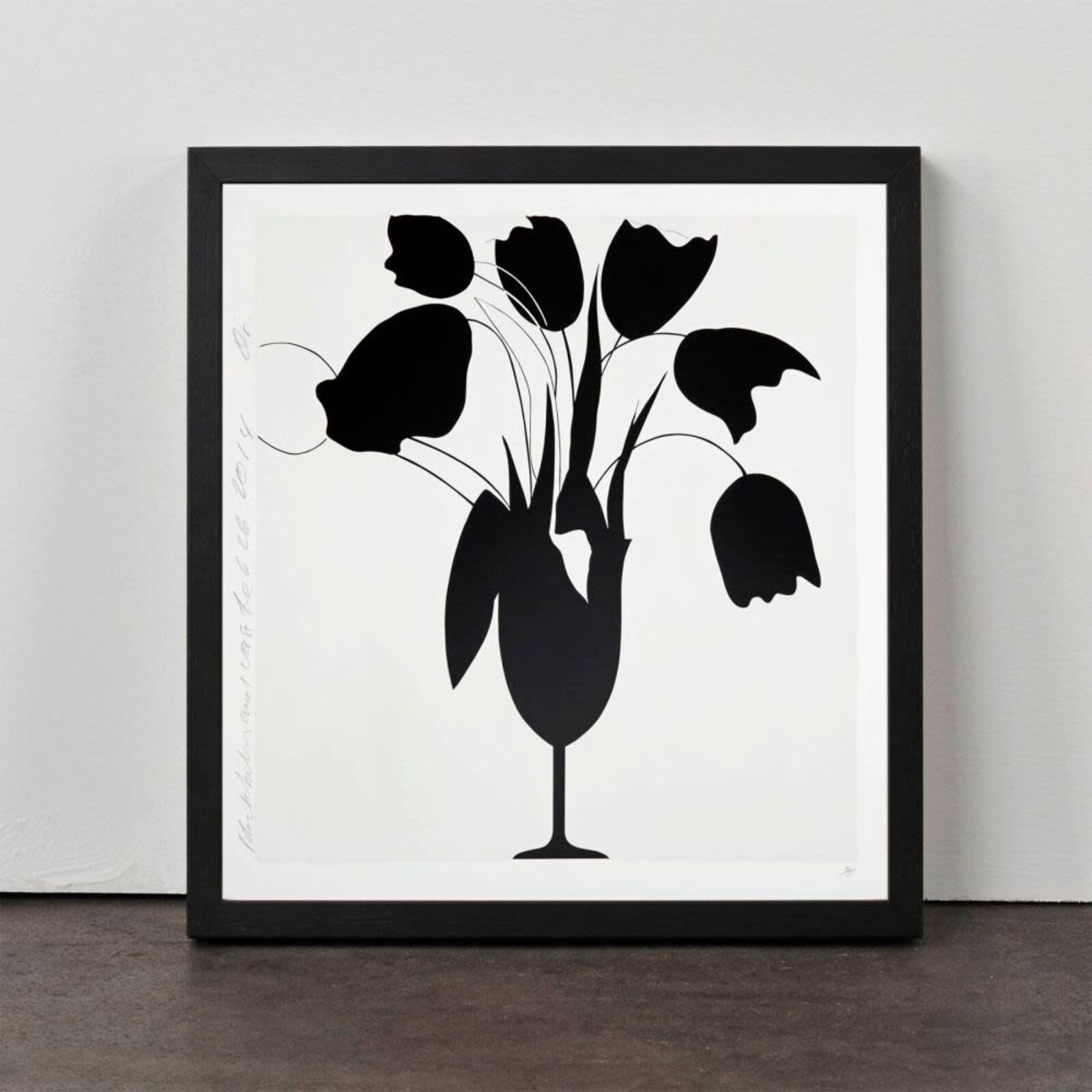 Black Tulips and Vase, Feb 26, 2014 by Donald Sultan, 2014