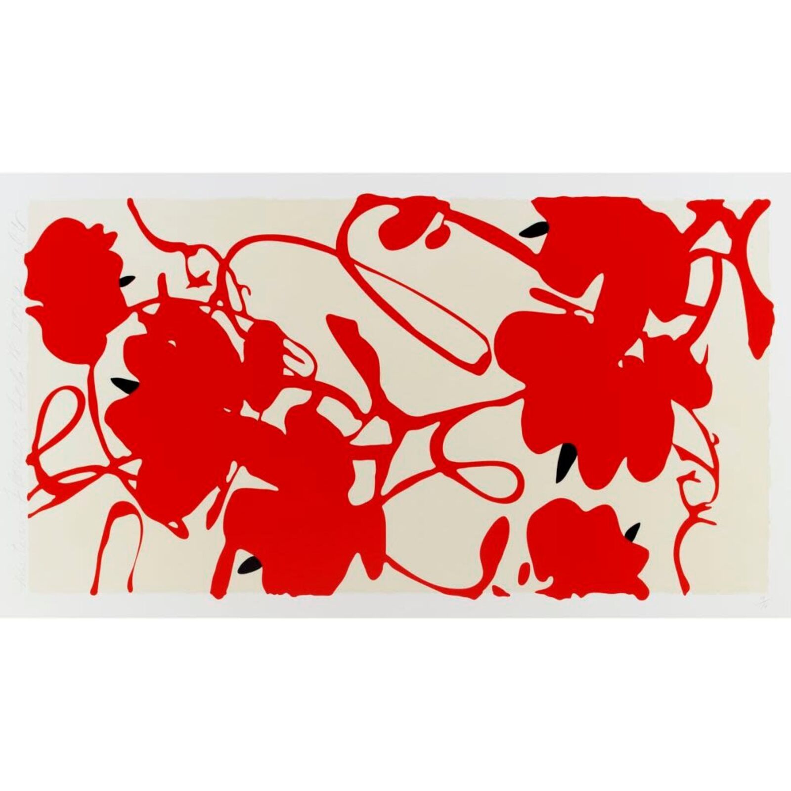 Artwork by Donald Sultan, Lantern Flowers, Feb 18, 2012, Made of Silkscreen 