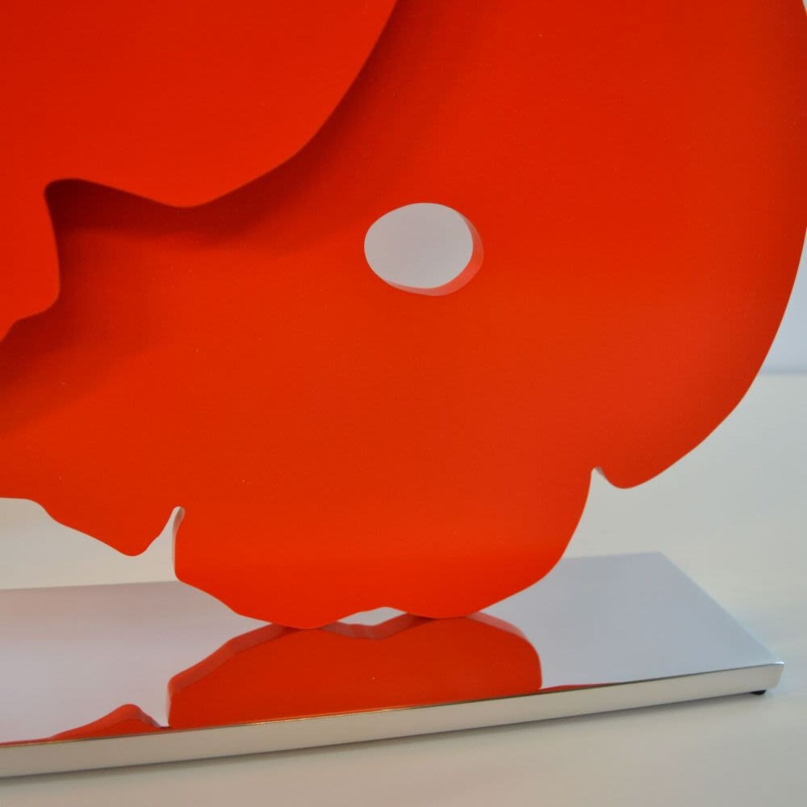 Artwork by Donald Sultan, Red Poppies, Made of Painted aluminum on polished aluminum base 