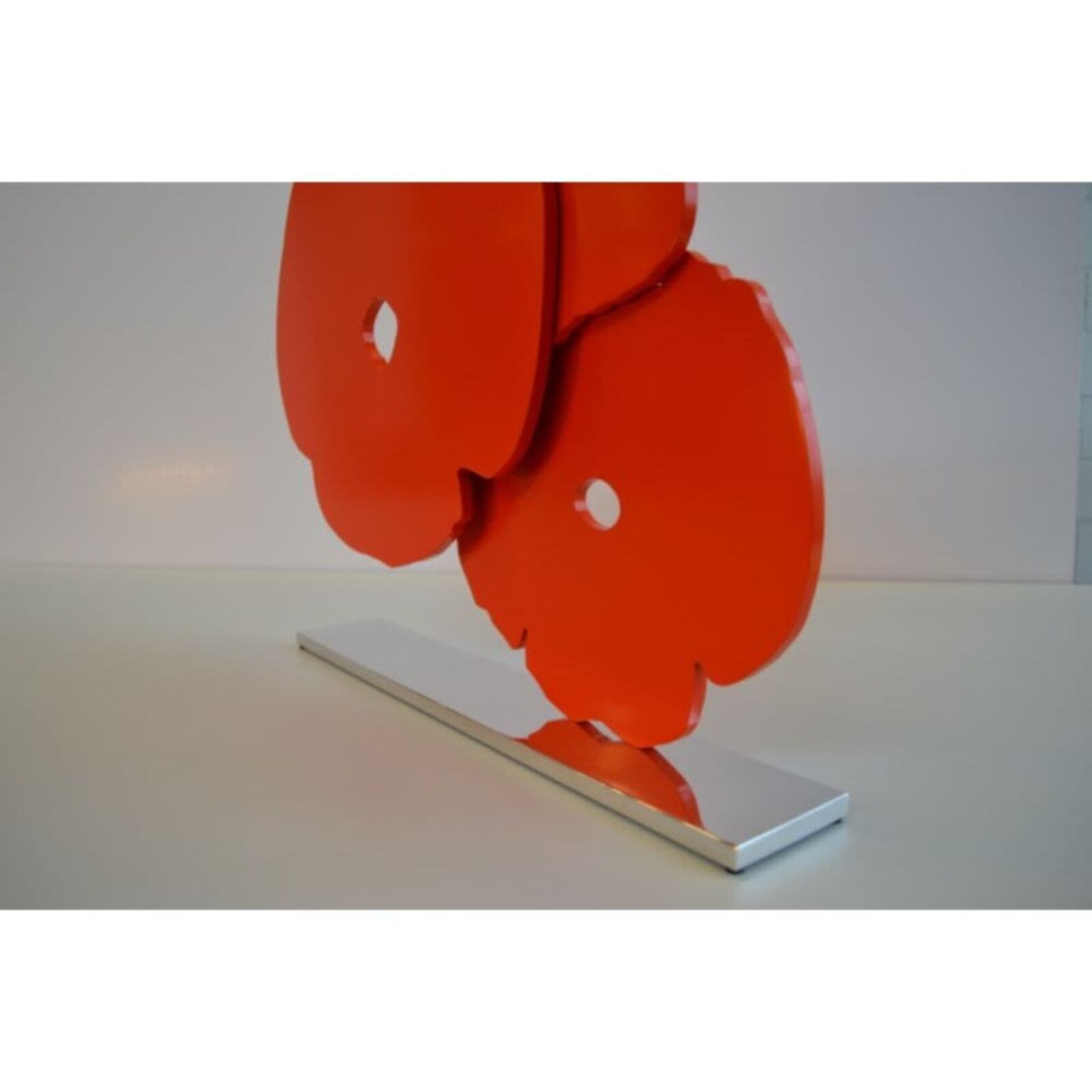 Artwork by Donald Sultan, Red Poppies, Made of Painted aluminum on polished aluminum base 
