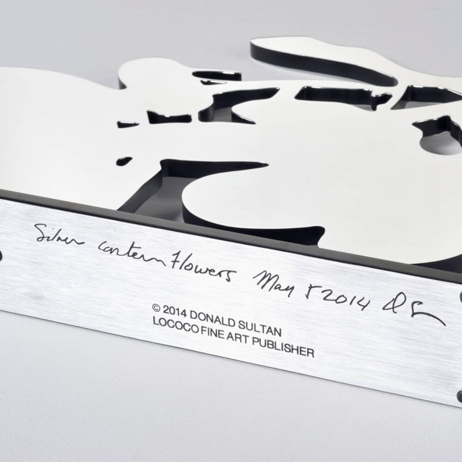 Artwork by Donald Sultan, Silver Lantern Flowers, May 5, 2014, Made of Polished Aluminum Sculpture 