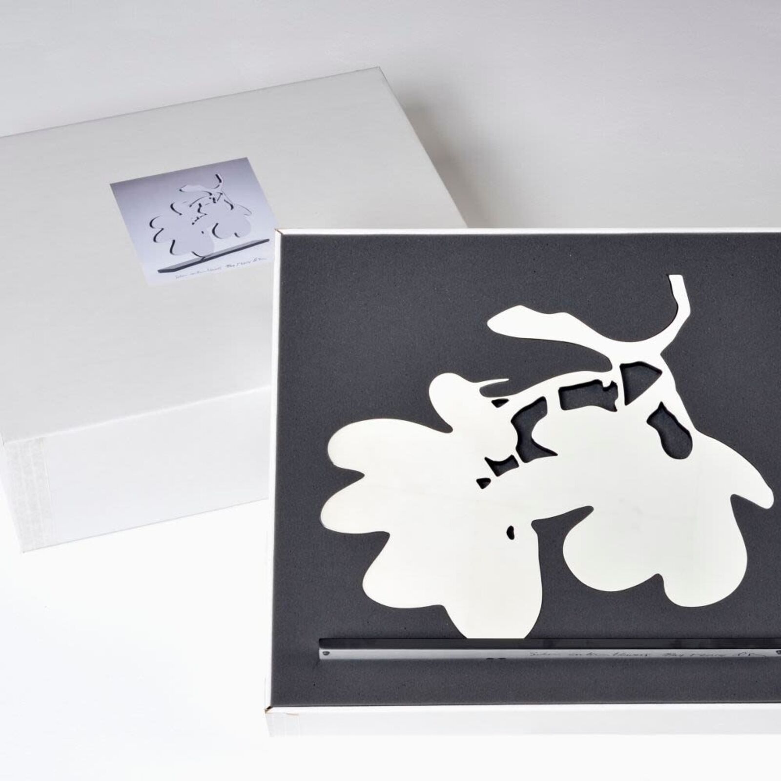 Artwork by Donald Sultan, Silver Lantern Flowers, May 5, 2014, Made of Polished Aluminum Sculpture 