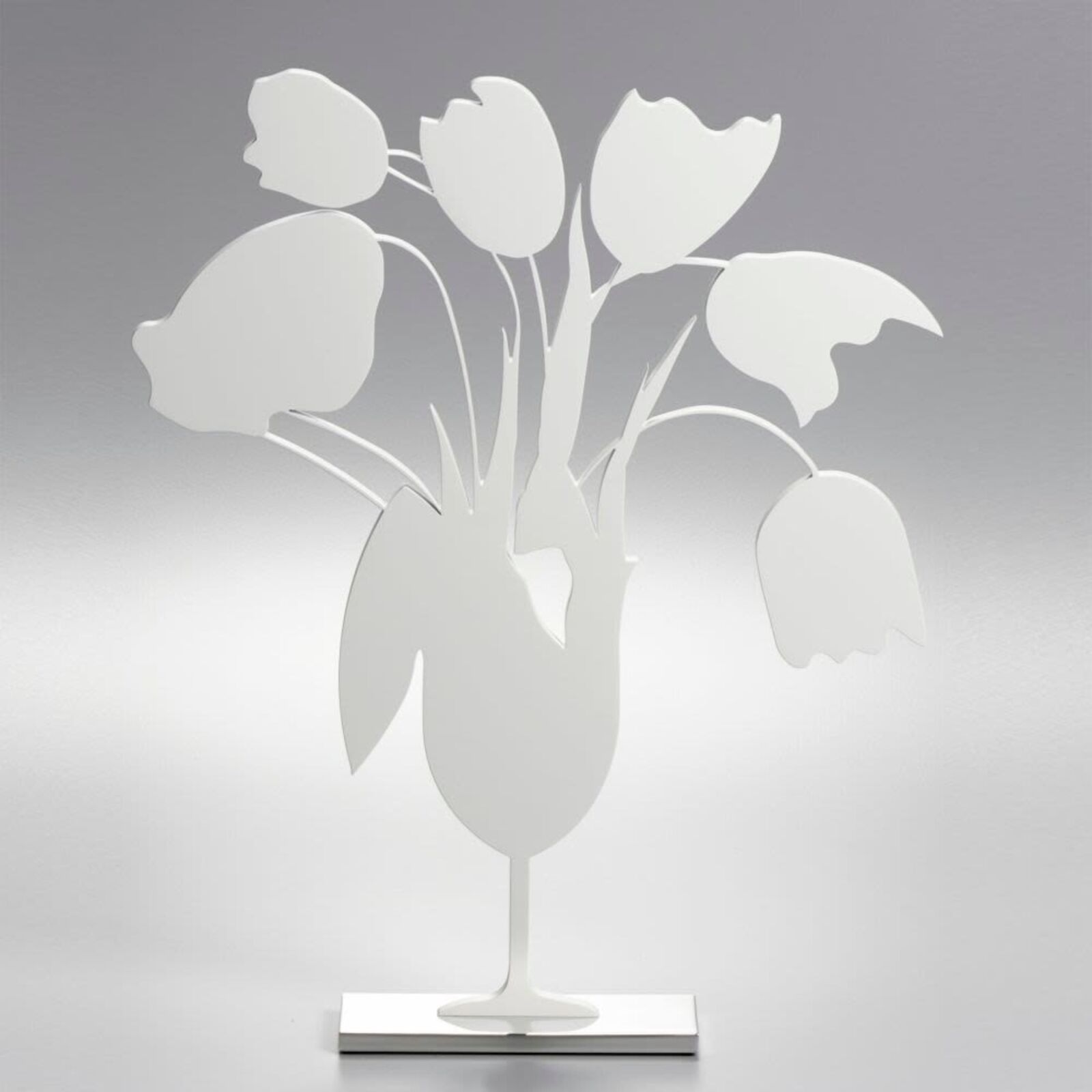 White Tulips and Vase, April 4, 2014 by Donald Sultan, 2014