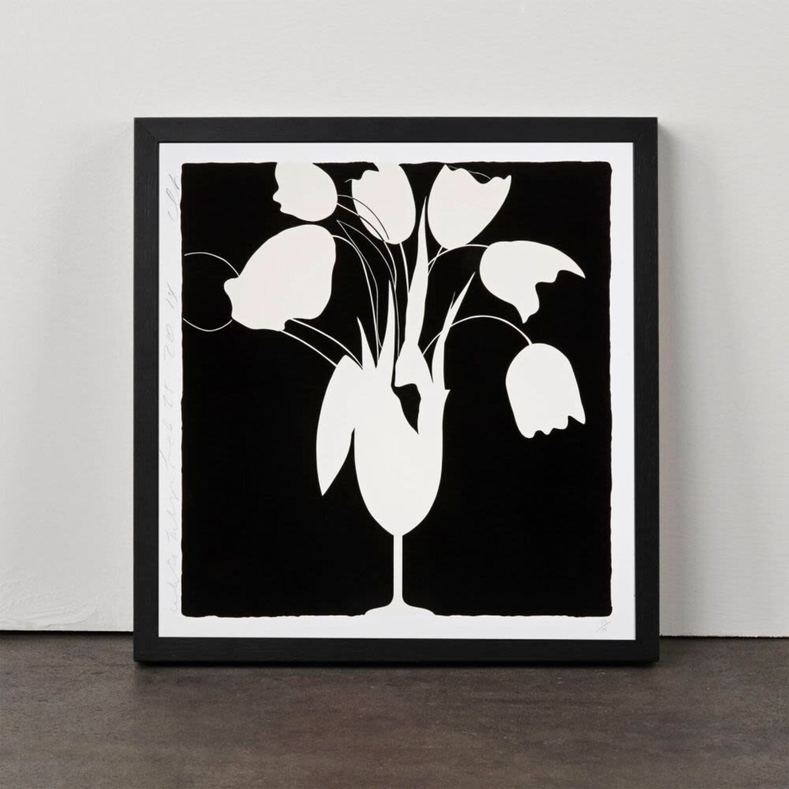 Artwork by Donald Sultan, White Tulips and Vase, Feb 25, 2014, Made of Silkscreen 
